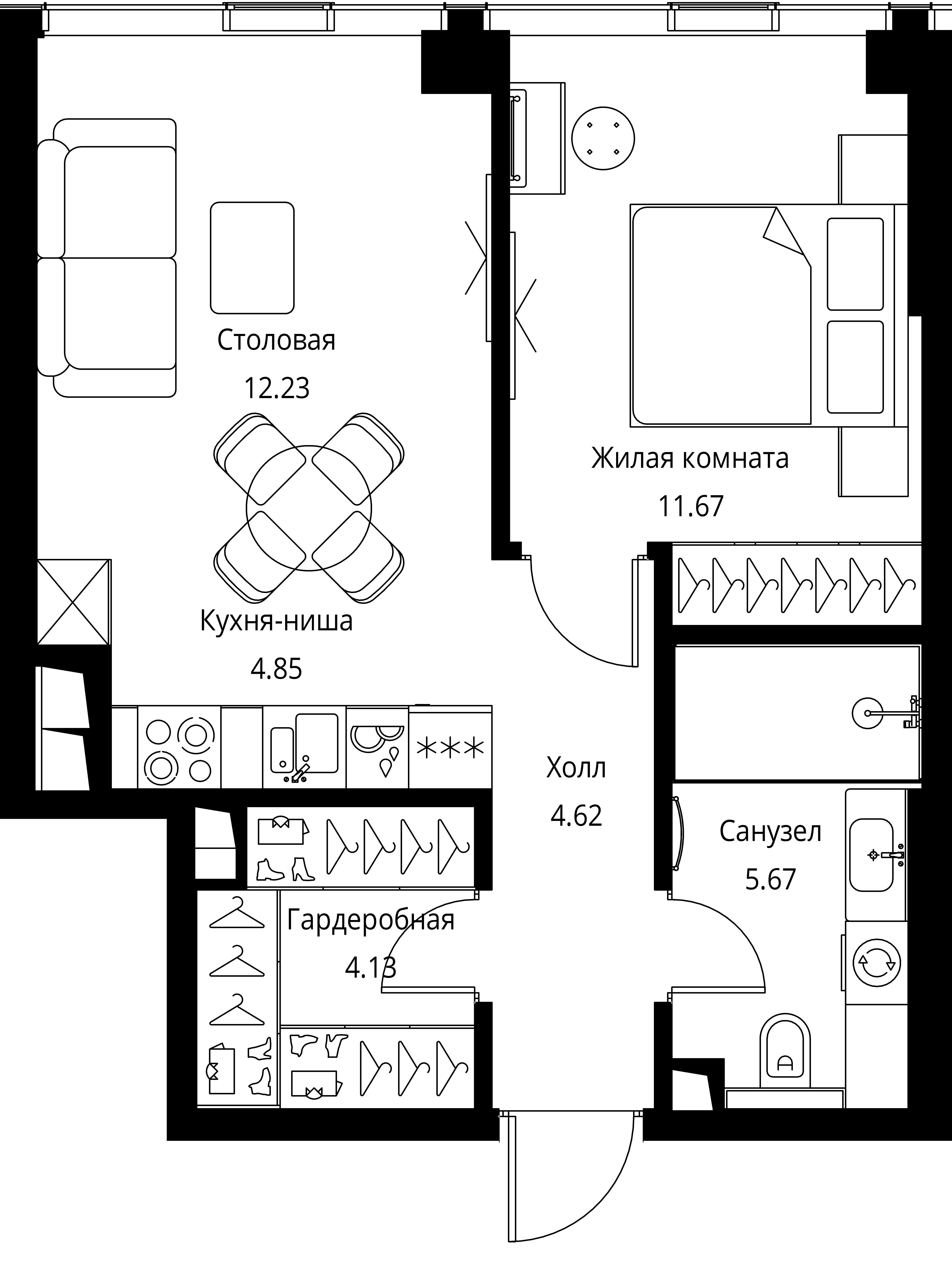 1-комнатная, 43,17 м² — 20 846 771 ₽