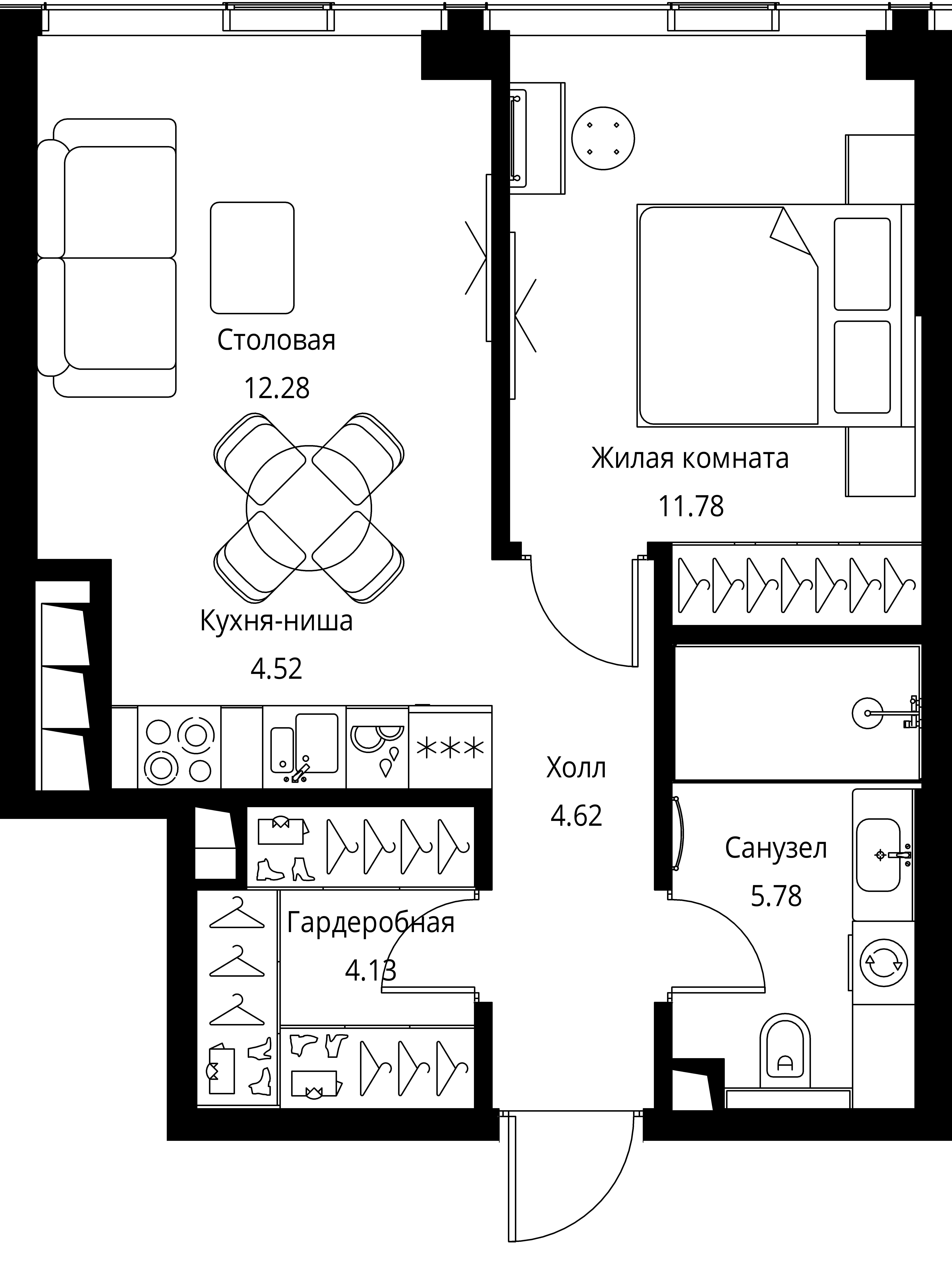 1-комнатная, 43,11 м² — 20 966 824 ₽