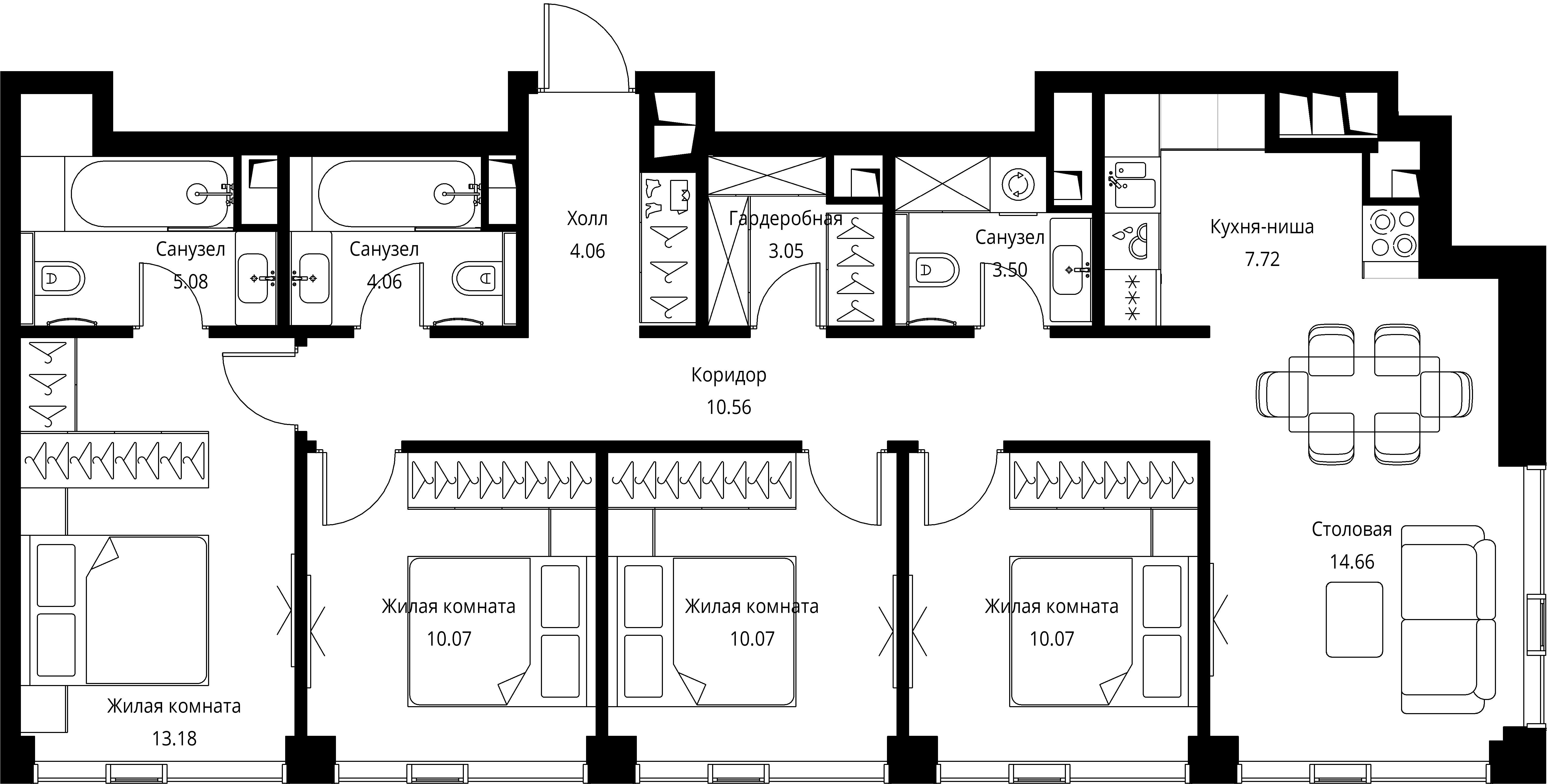 4-комнатная, 96,08 м² — 40 783 654 ₽