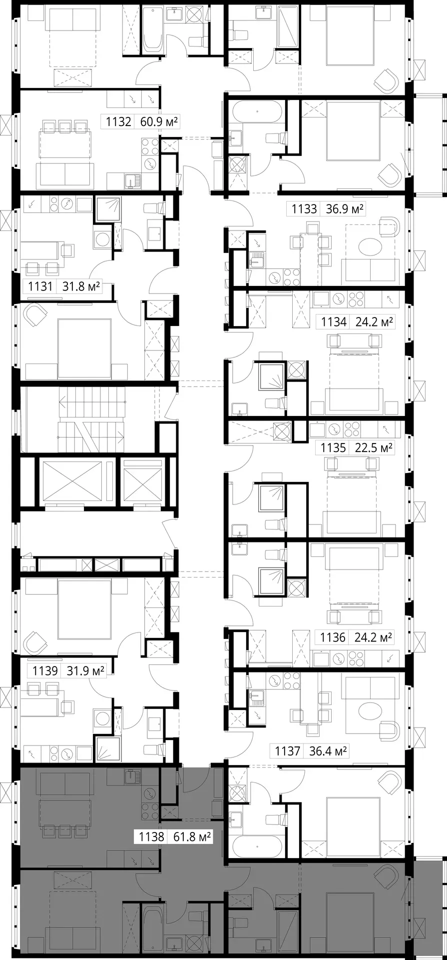 2-комнатная, 61,8 м² — 14 891 318 ₽