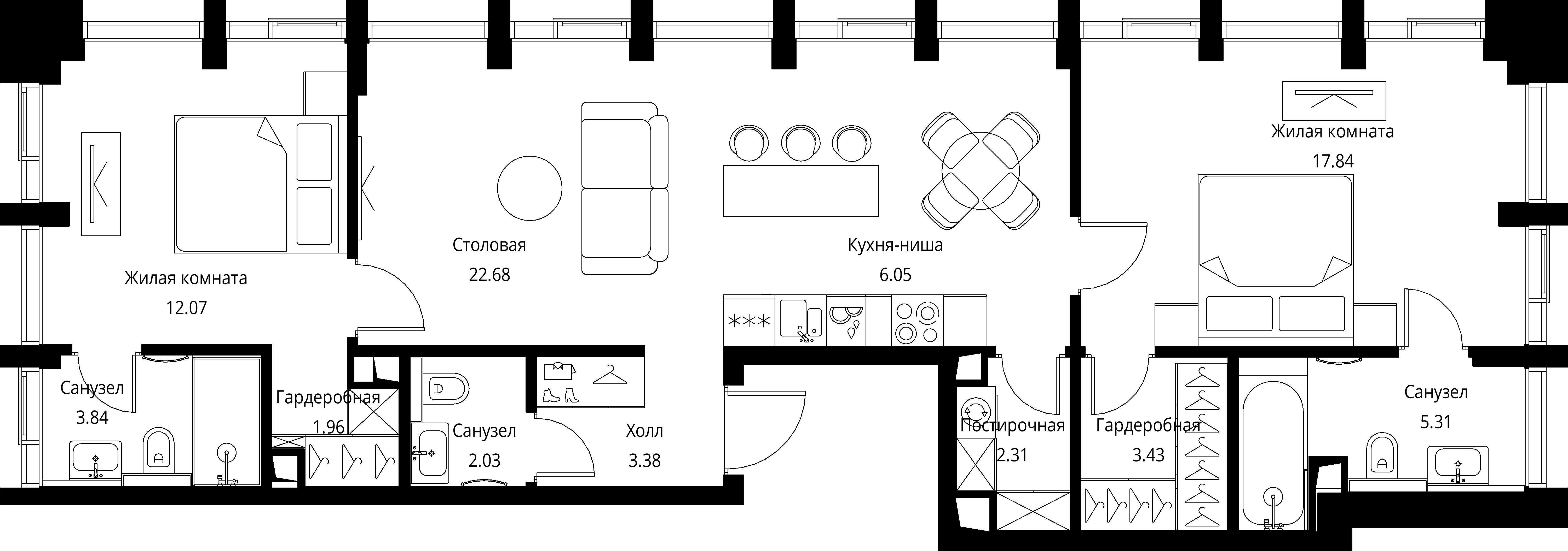 2-комнатная, 80,9 м² — 34 403 234 ₽