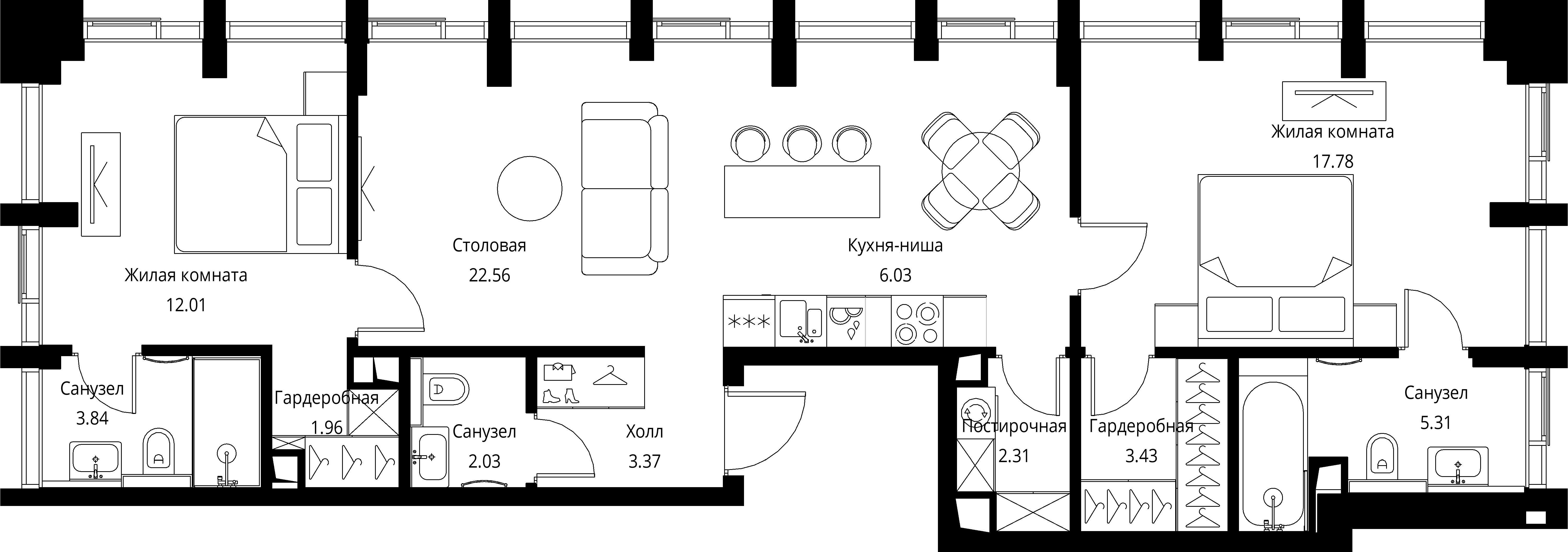 2-комнатная, 80,63 м² — 33 228 284 ₽