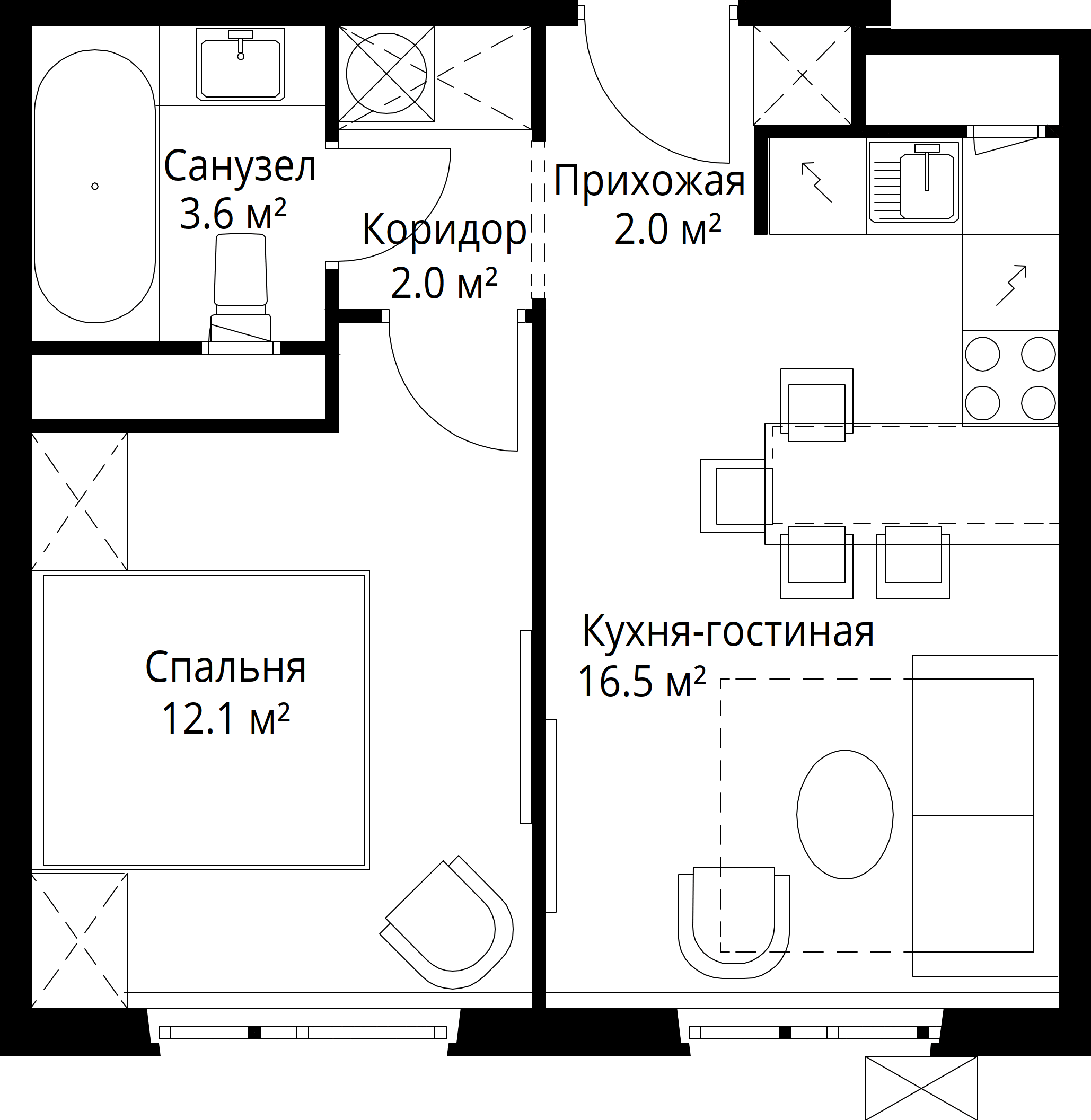 1-комнатная, 36,2 м² — 8 922 196 ₽