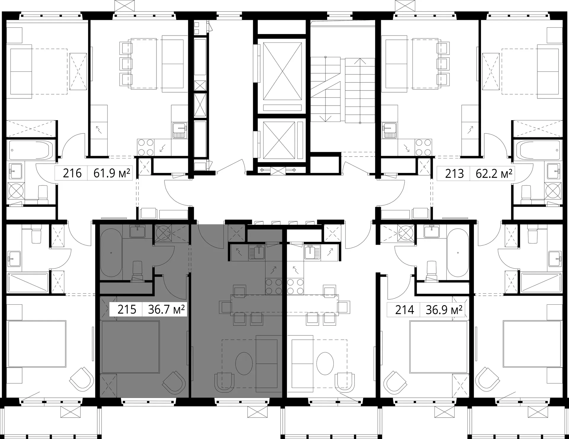 1-комнатная, 36,7 м² — 8 920 316 ₽