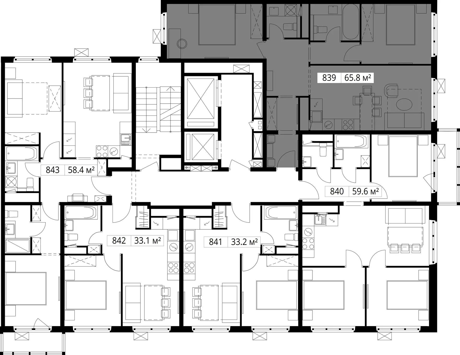 2-комнатная, 65,8 м² — 12 517 198 ₽