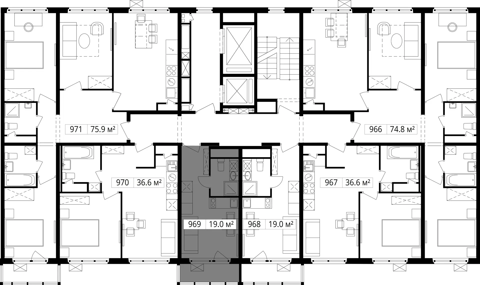 9-комнатная, 19 м² — 5 969 625 ₽