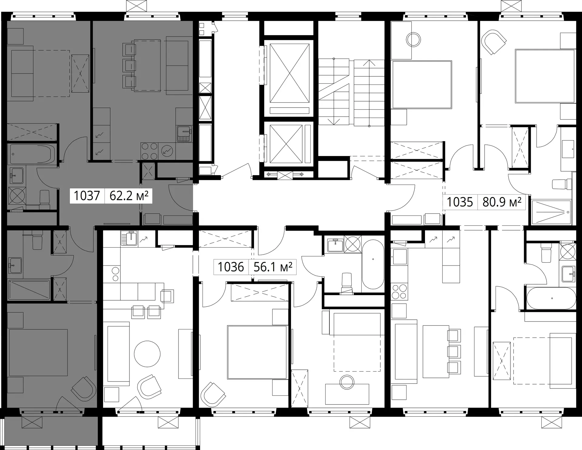 2-комнатная, 62,2 м² — 13 412 758 ₽