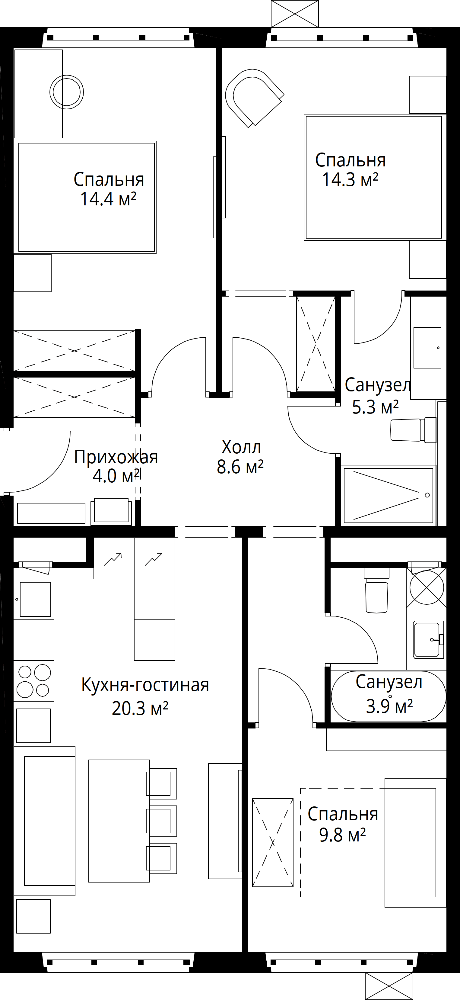 3-комнатная, 80,6 м² — 17 412 398 ₽