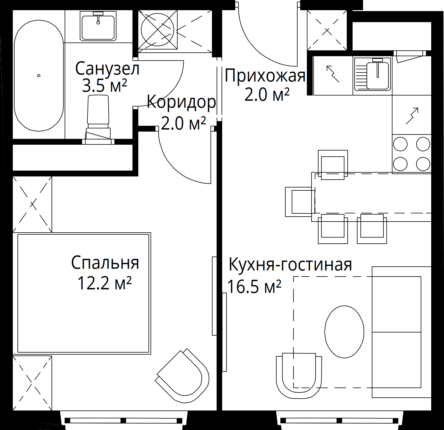 1-комнатная, 36,2 м² — 8 246 021 ₽