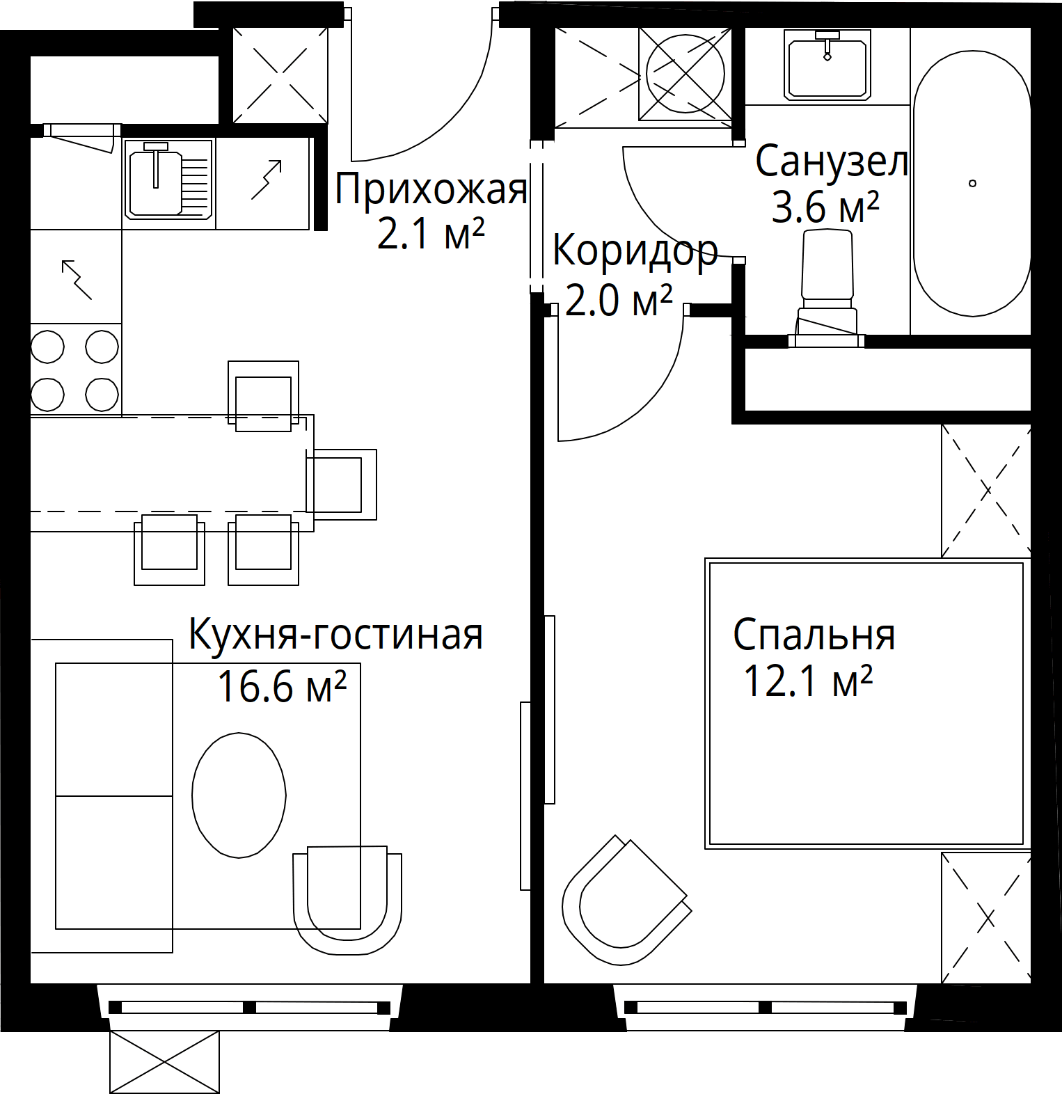 1-комнатная, 36,4 м² — 8 534 926 ₽