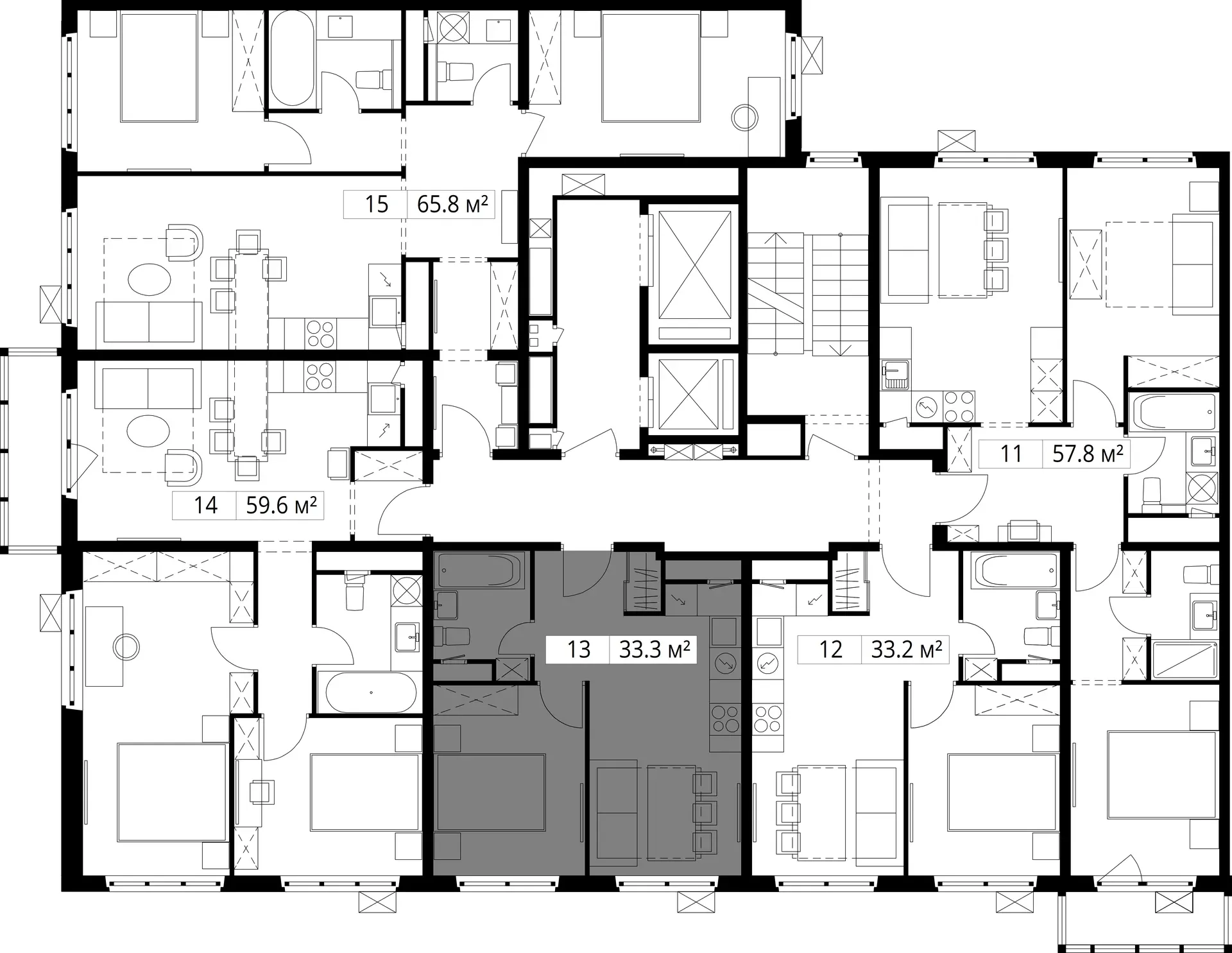 1-комнатная, 33,3 м² — 8 892 884 ₽