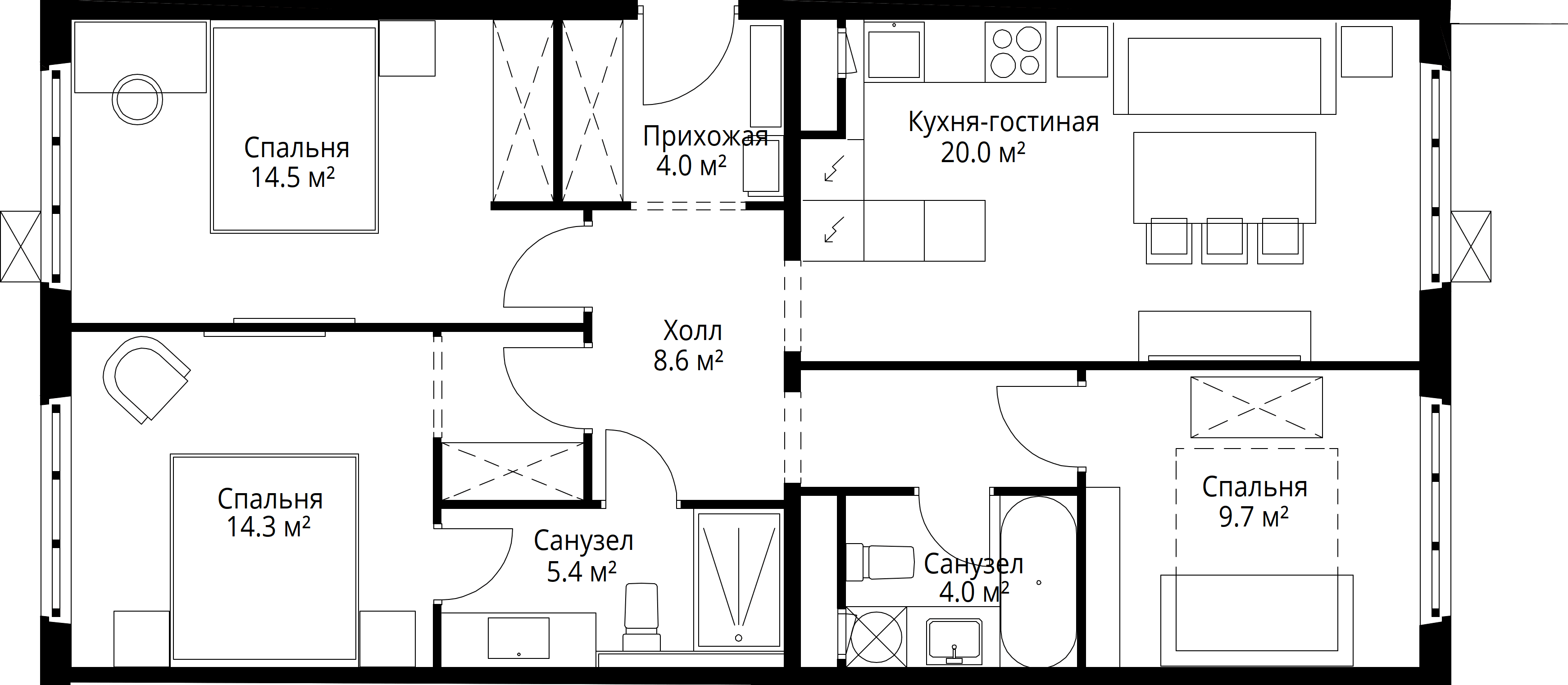 3-комнатная, 80,5 м² — 19 052 063 ₽