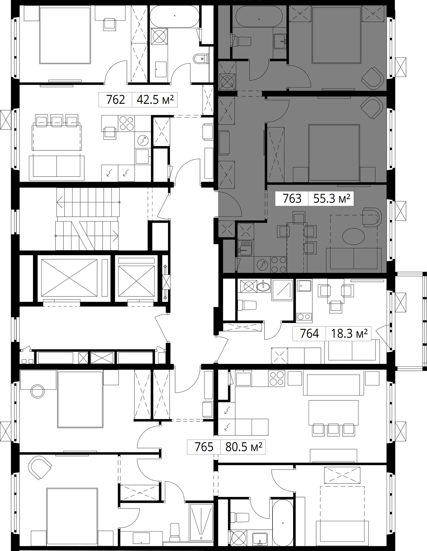 2-комнатная, 55,3 м² — 14 620 466 ₽