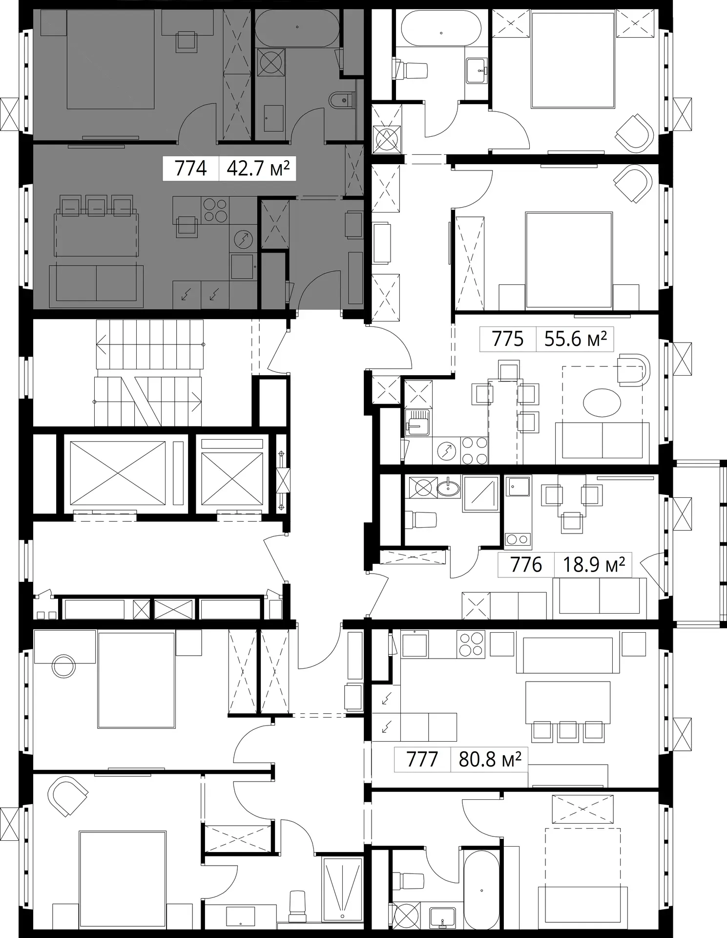 1-комнатная, 42,7 м² — 13 060 538 ₽