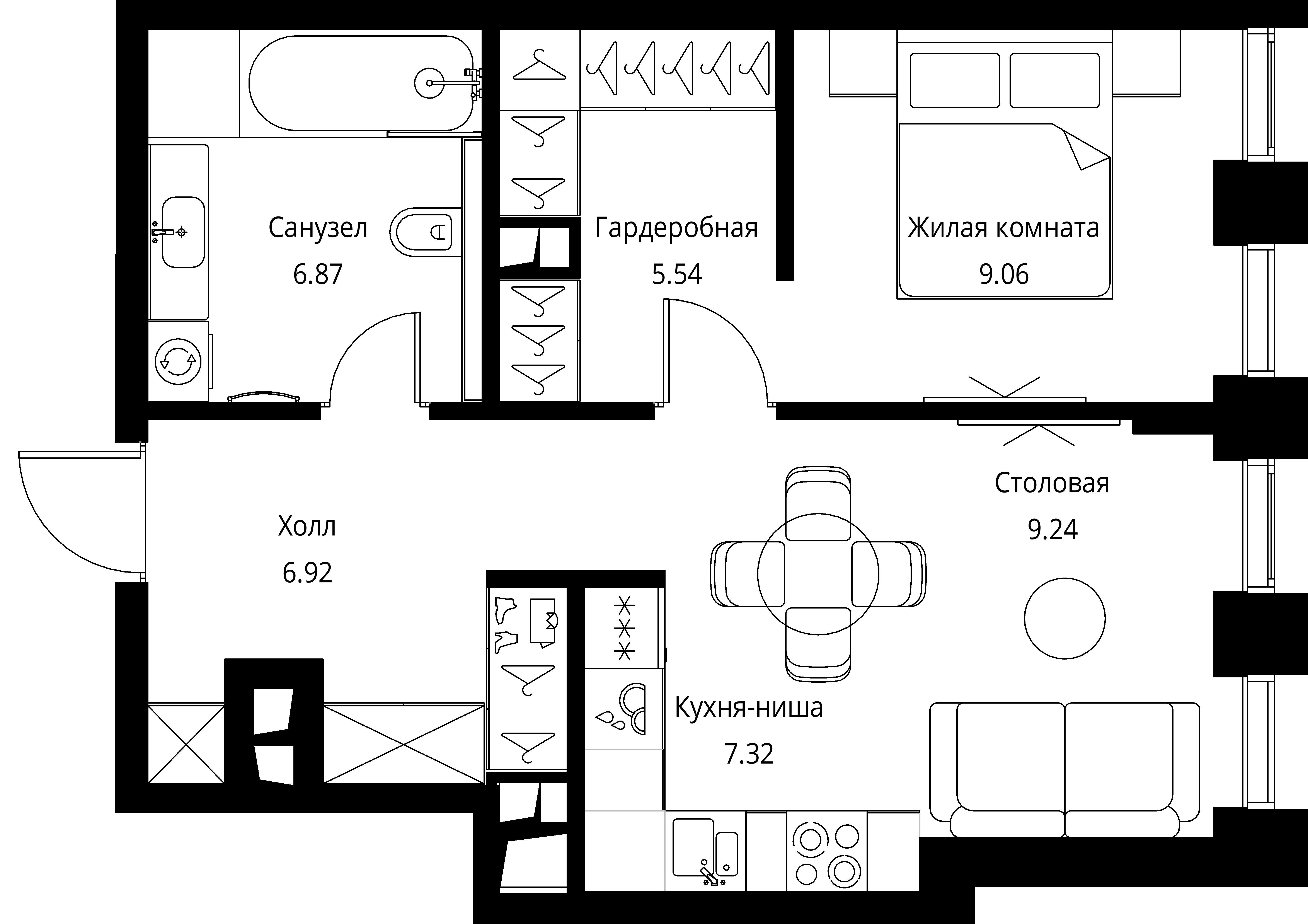 1-комнатная, 44,95 м² — 20 813 976 ₽