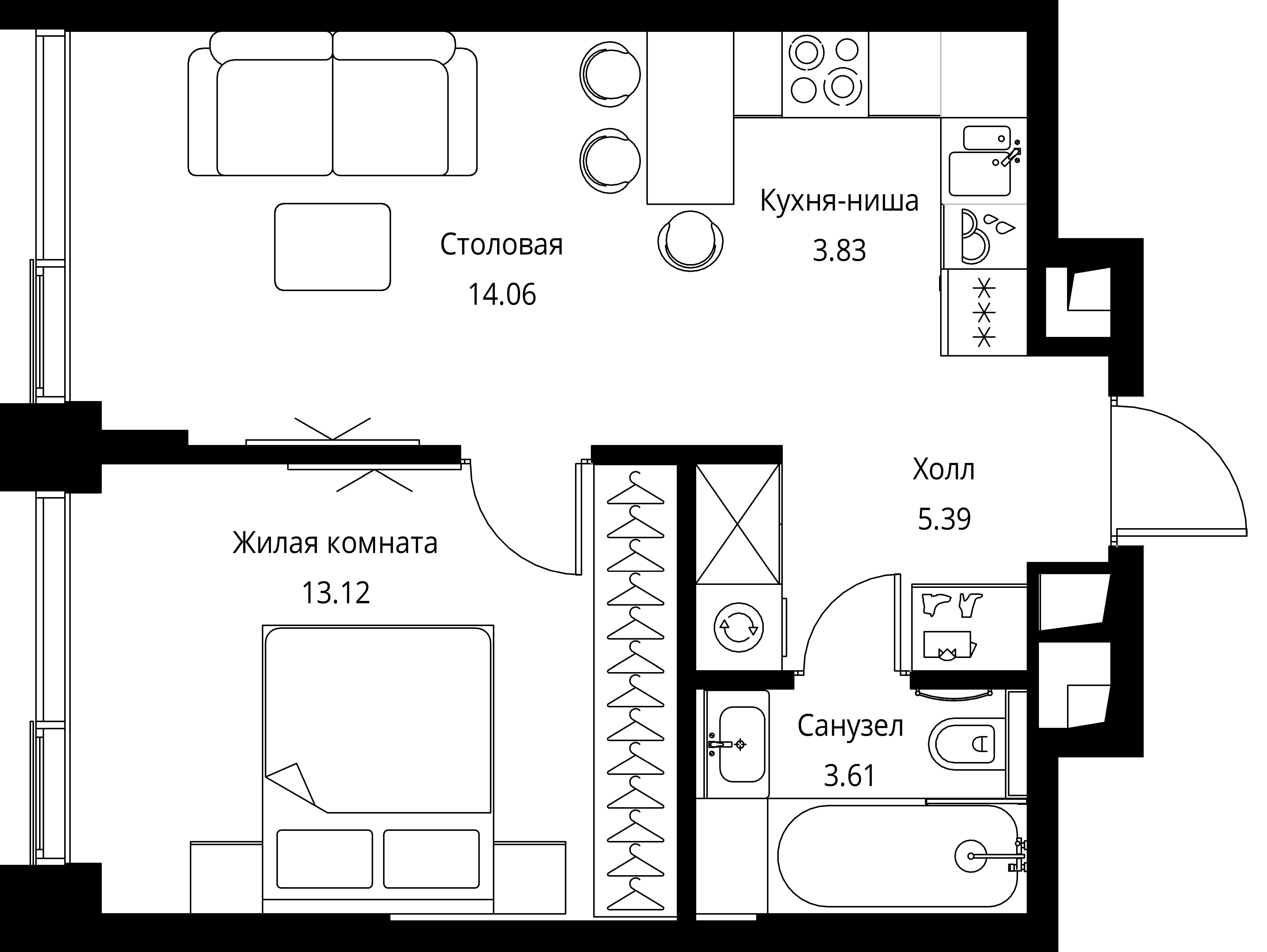 1-комнатная, 40,01 м² — 20 777 913 ₽