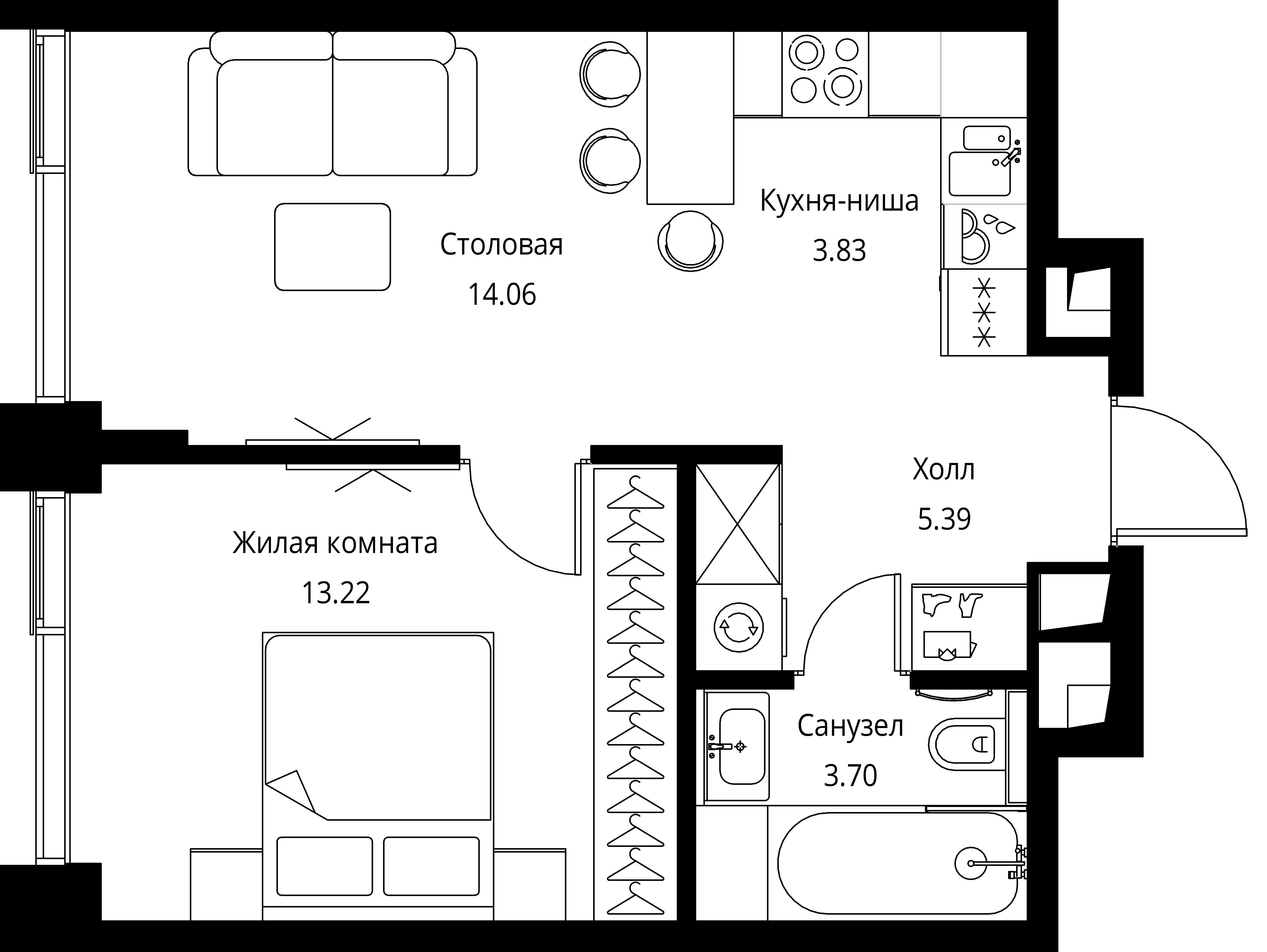 1-комнатная, 40,2 м² — 21 179 554 ₽