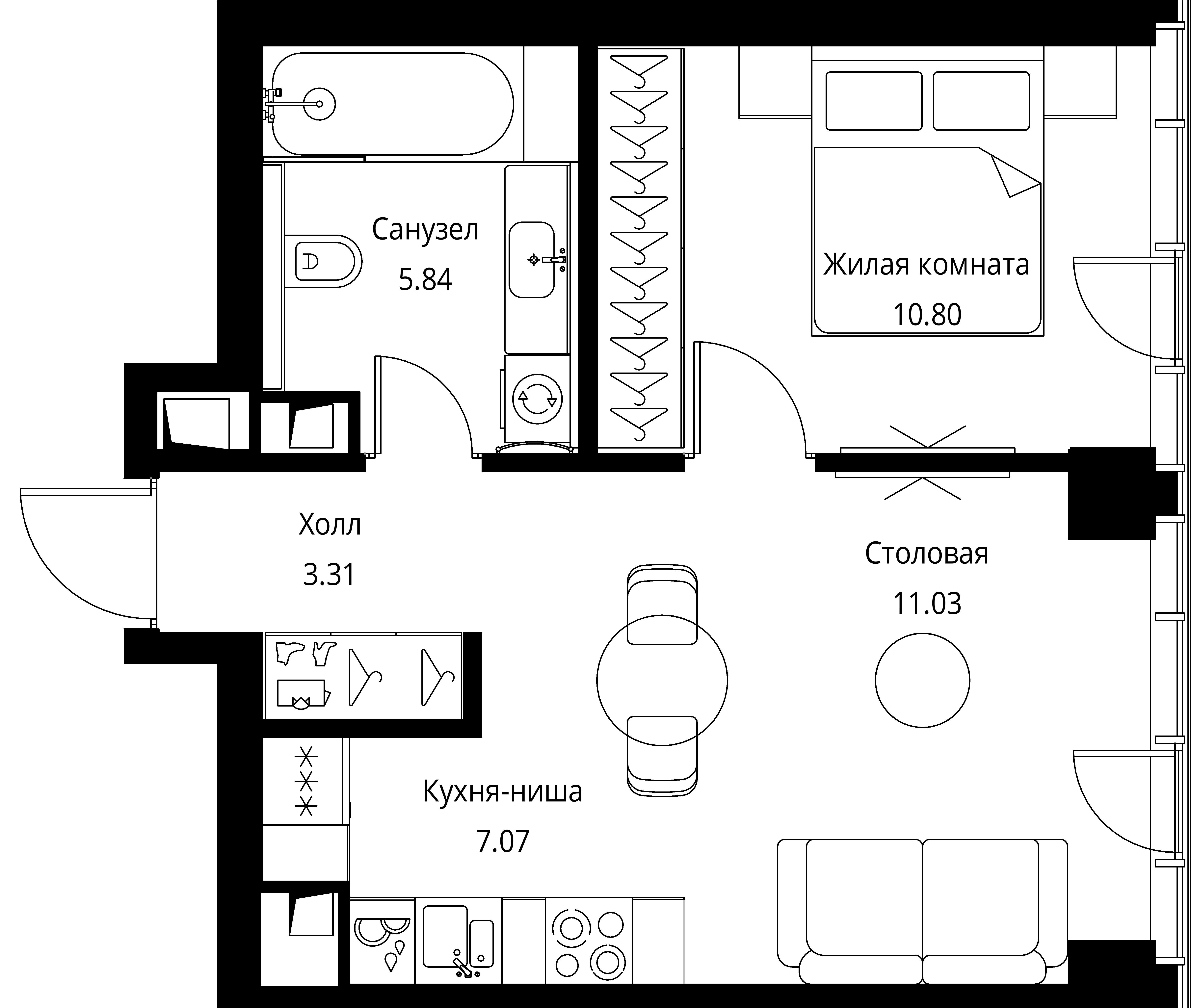 1-комнатная, 38,05 м² — 20 282 525 ₽