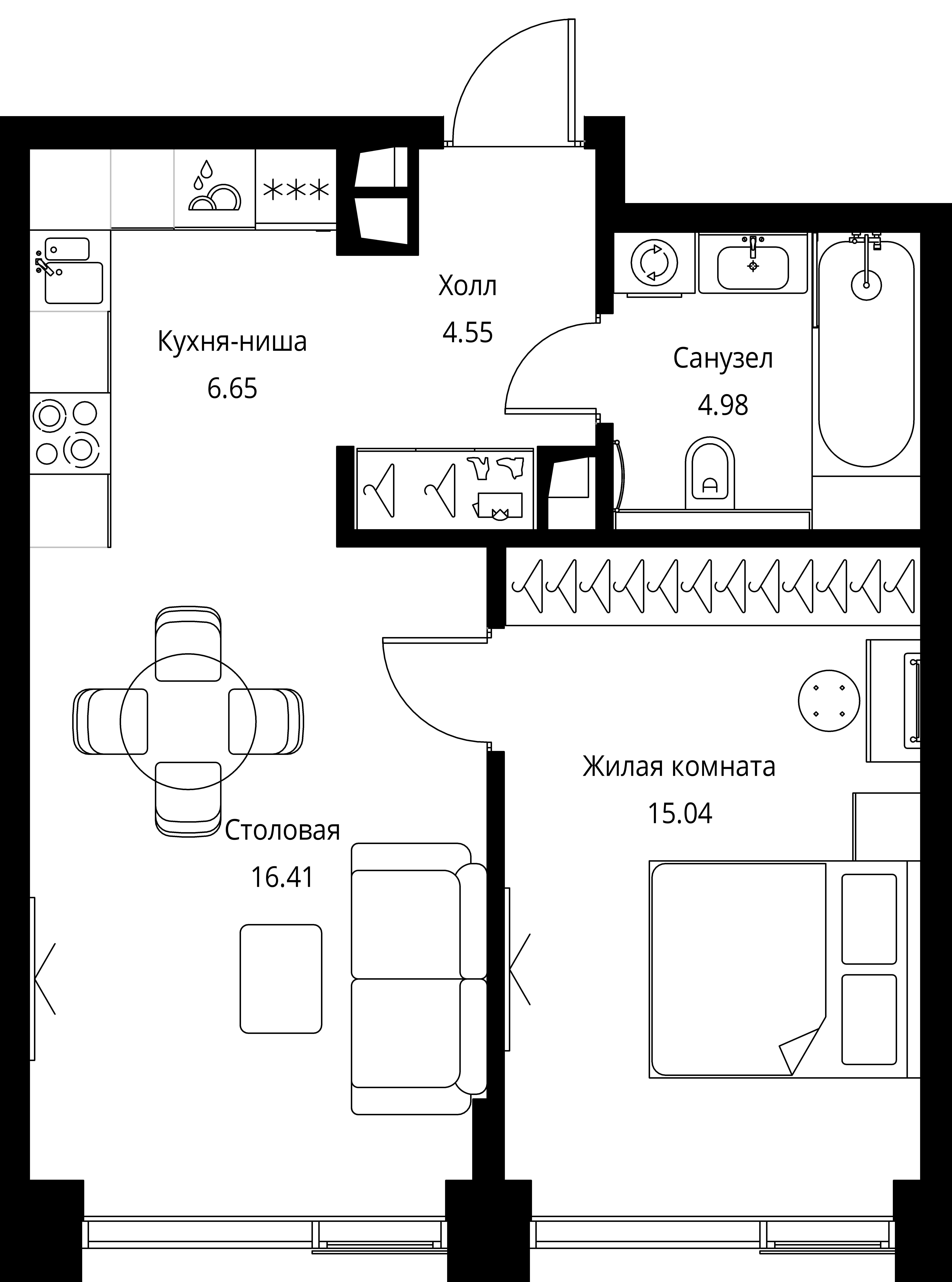 1-комнатная, 47,63 м² — 23 334 522 ₽