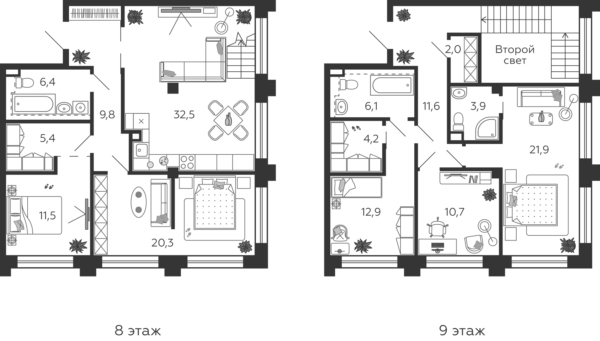 5-комнатная, 157,4 м² — 65 081 356 ₽