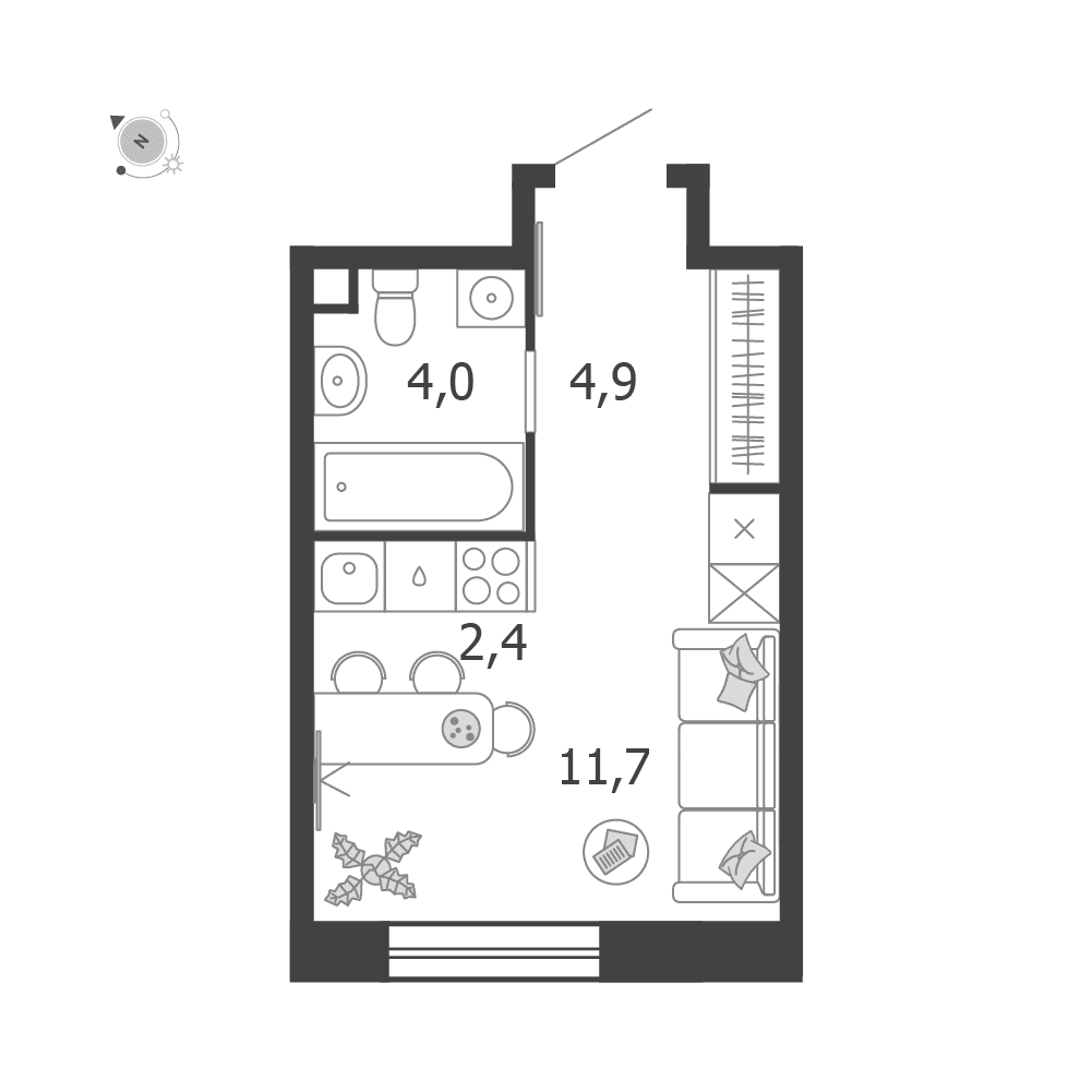 Студия, 23 м² — 24 528 693 ₽