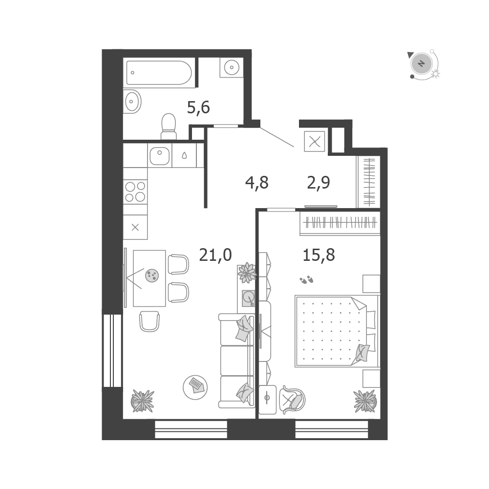 1-комнатная, 50,1 м² — 37 469 201 ₽