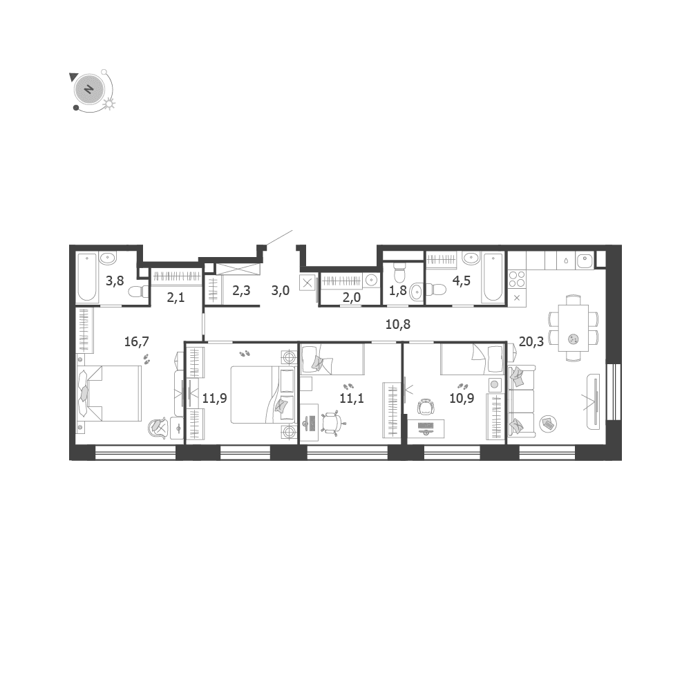 4-комнатная, 101,2 м² — 47 707 745 ₽