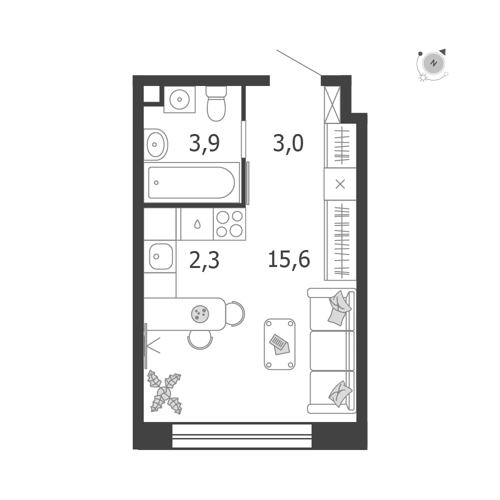 Студия, 24,8 м² — 24 379 697 ₽
