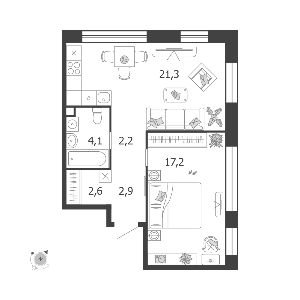 1-комнатная, 50,3 м² — 38 048 369 ₽