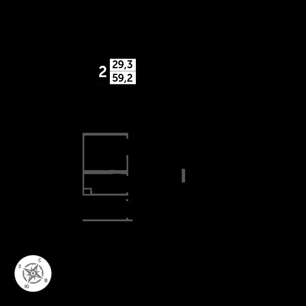 2-комнатная, 60,5 м² — 14 270 438 ₽
