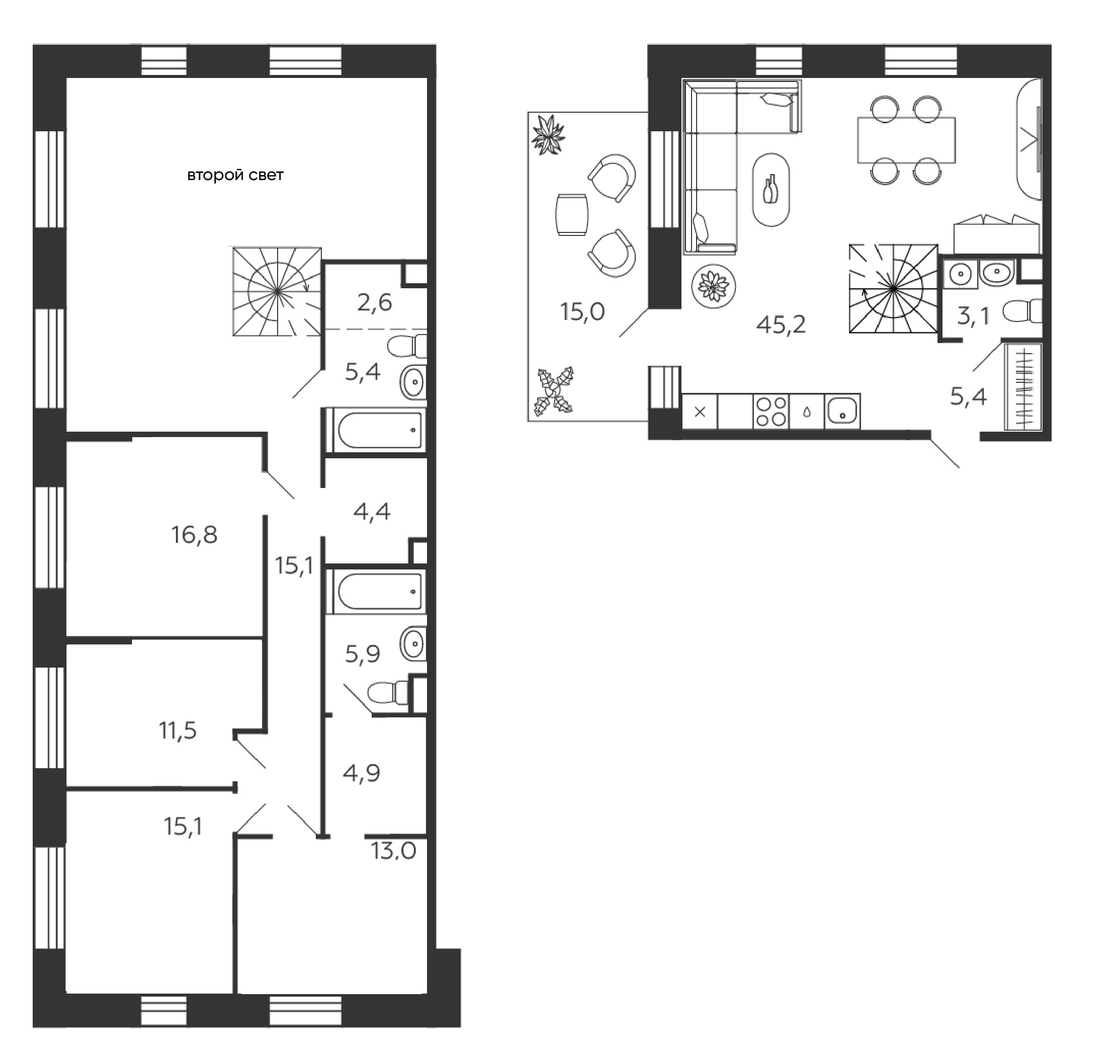 4-комнатная, 153,3 м² — 64 522 035 ₽