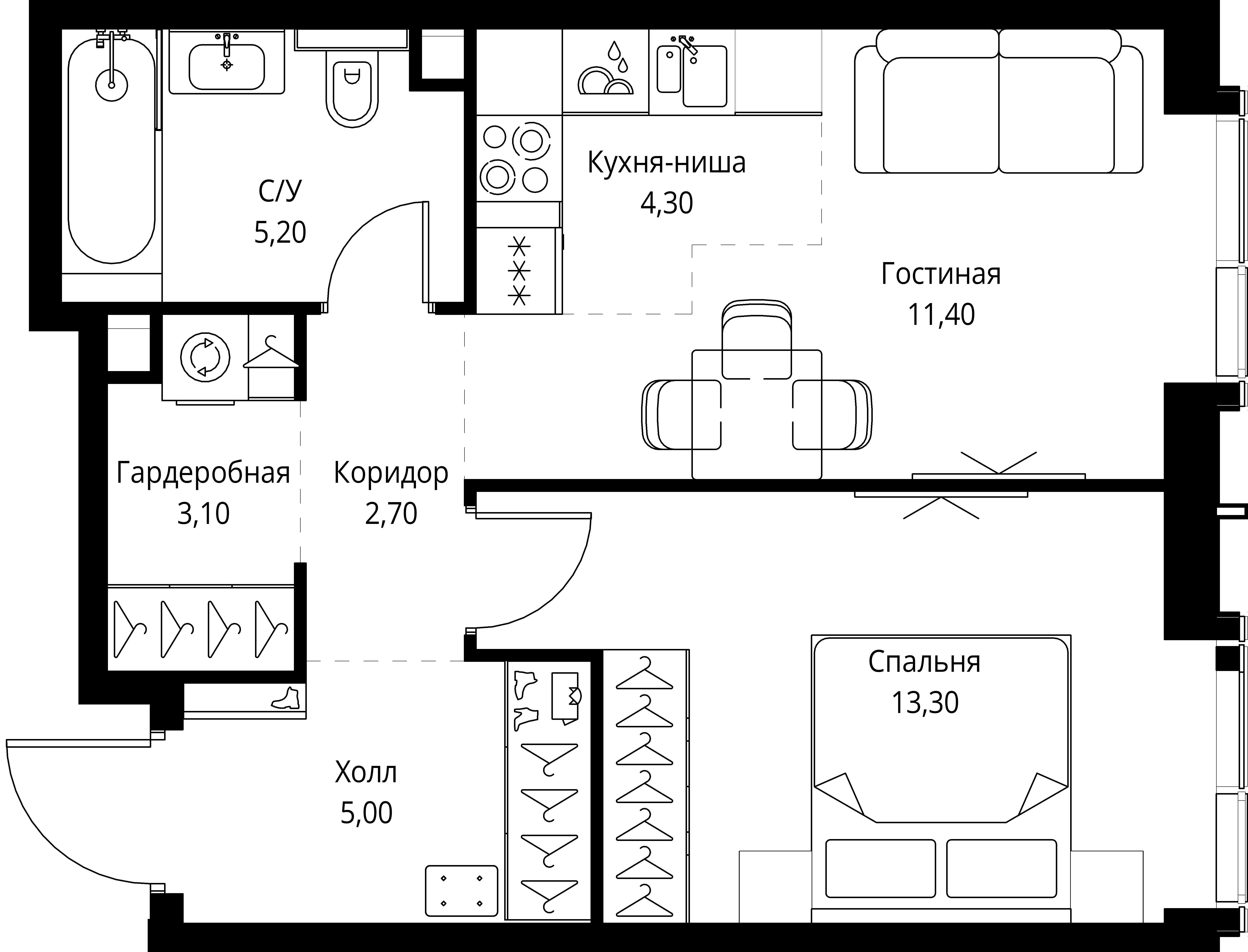 1-комнатная, 45 м² — 25 080 261 ₽