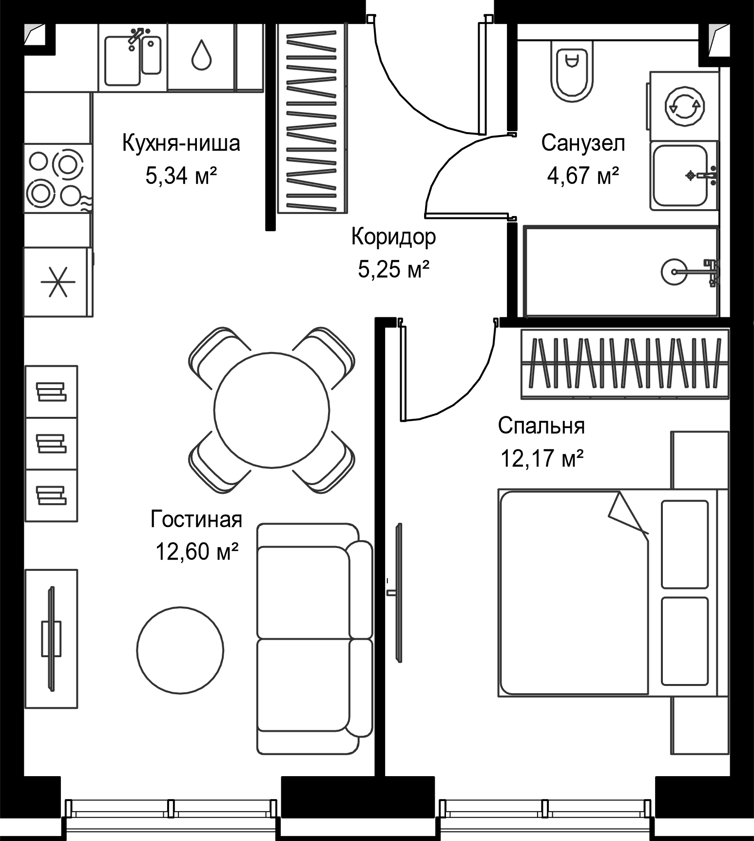 1-комнатная, 40,03 м² — 24 254 177 ₽