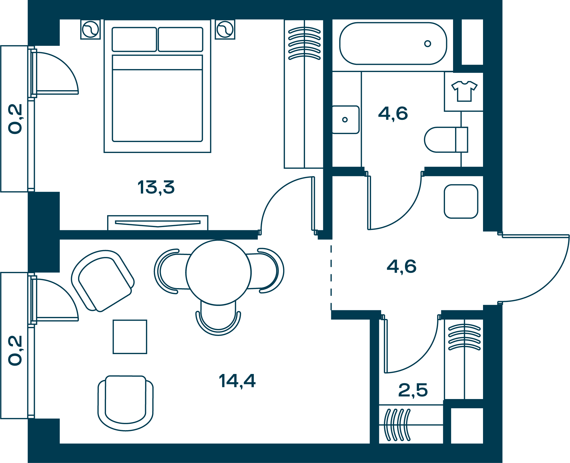 1-комнатная, 41,2 м² — 34 917 000 ₽