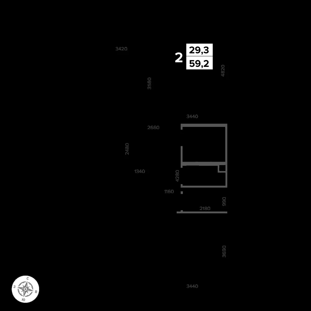2-комнатная, 60,4 м² — 15 135 032 ₽