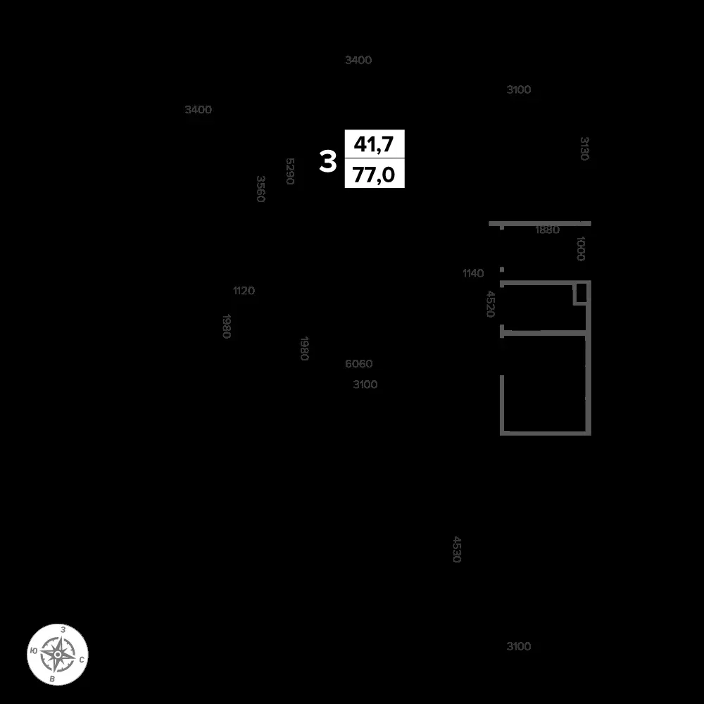 3-комнатная, 77,8 м² — 17 253 317 ₽