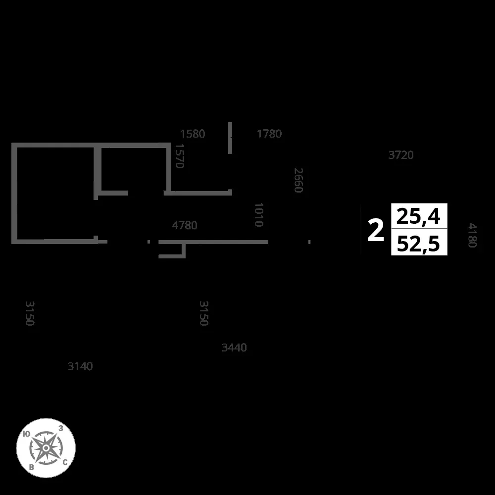 2-комнатная, 52,7 м² — 16 556 417 ₽