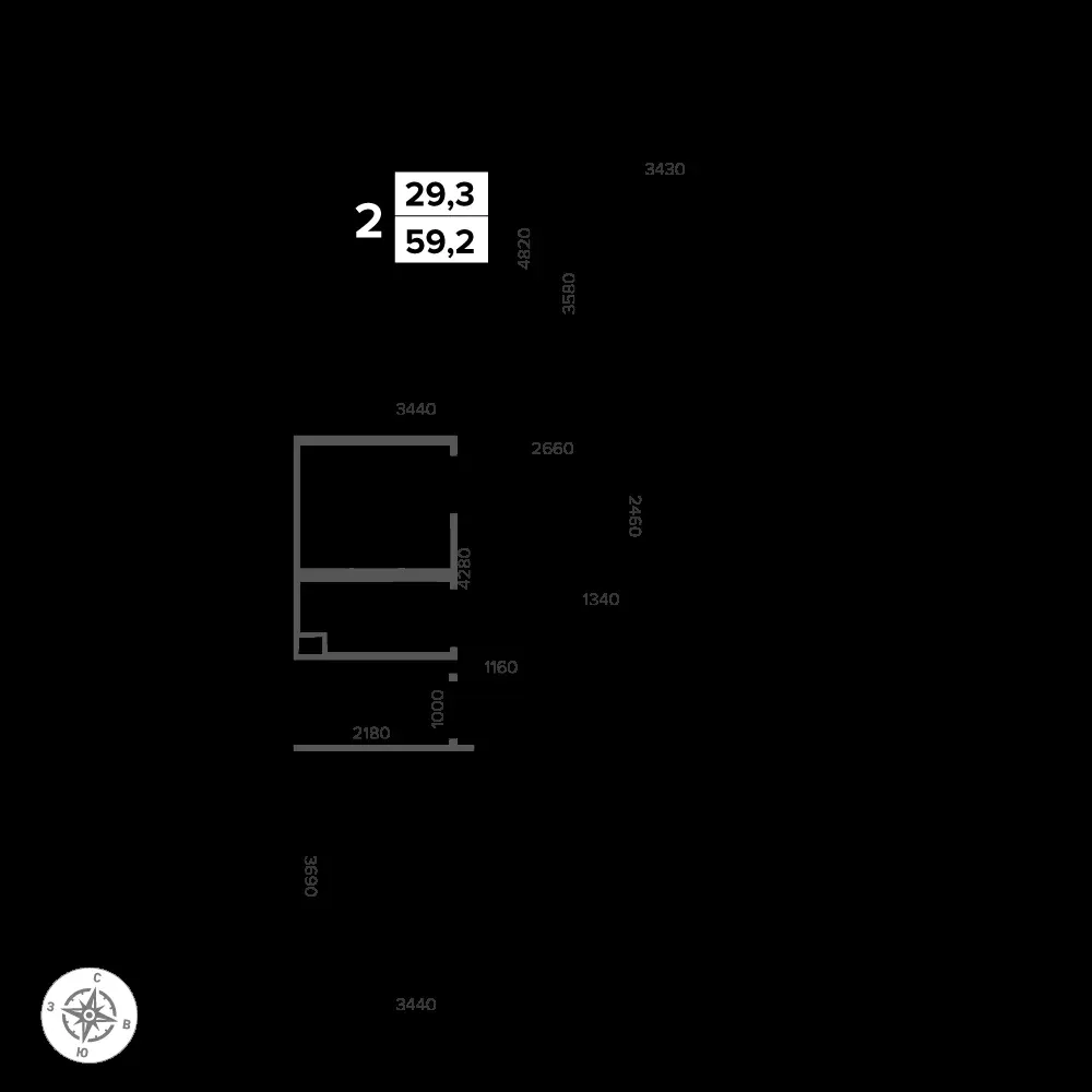 2-комнатная, 60,4 м² — 15 514 948 ₽