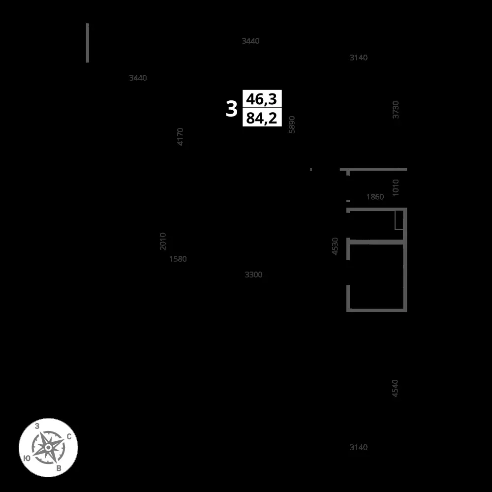 3-комнатная, 84,2 м² — 19 931 487 ₽