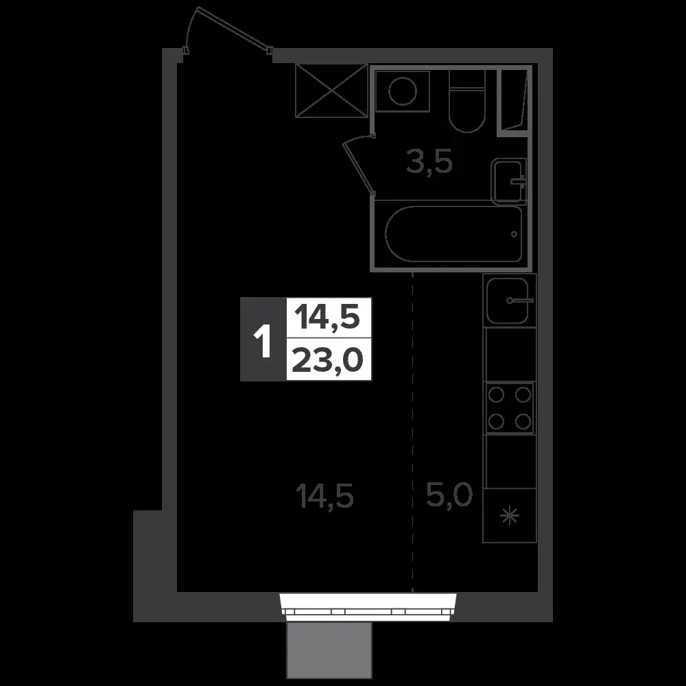 Студия, 22,9 м² — 7 998 169 ₽