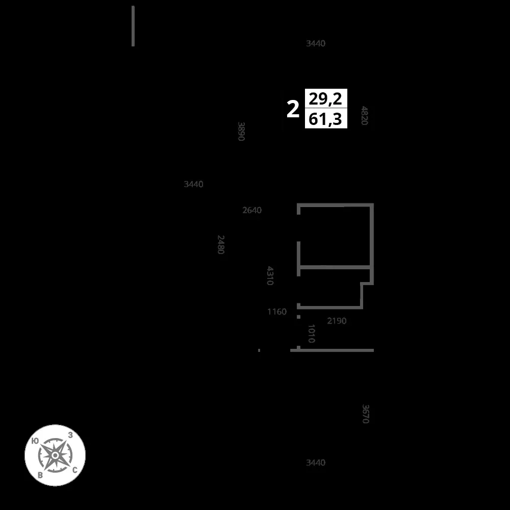 2-комнатная, 61,3 м² — 16 921 044 ₽