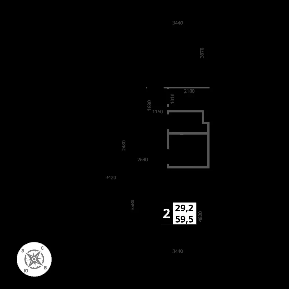 2-комнатная, 59,5 м² — 17 055 675 ₽