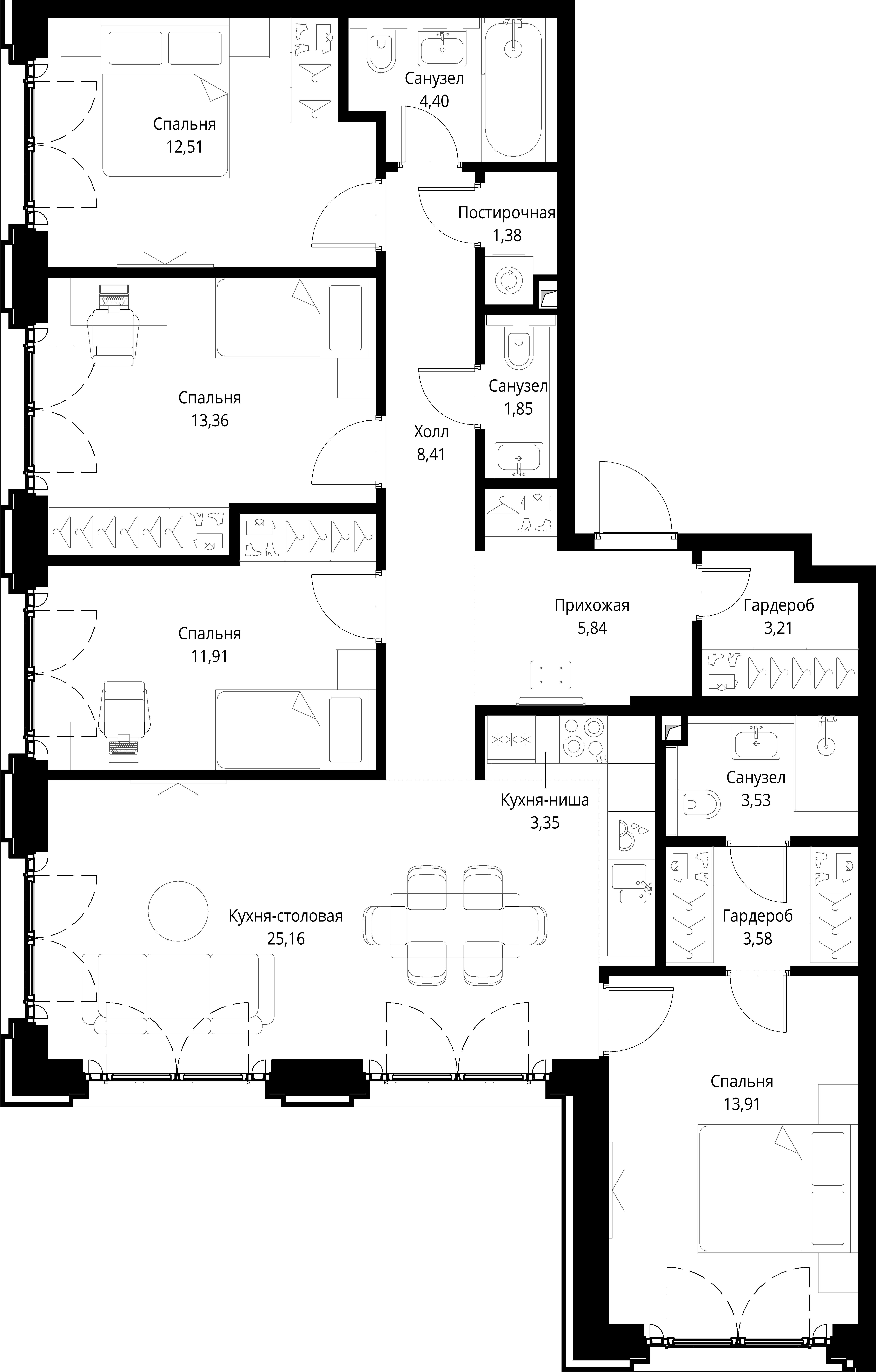 4-комнатная, 112,4 м² — 58 015 057 ₽