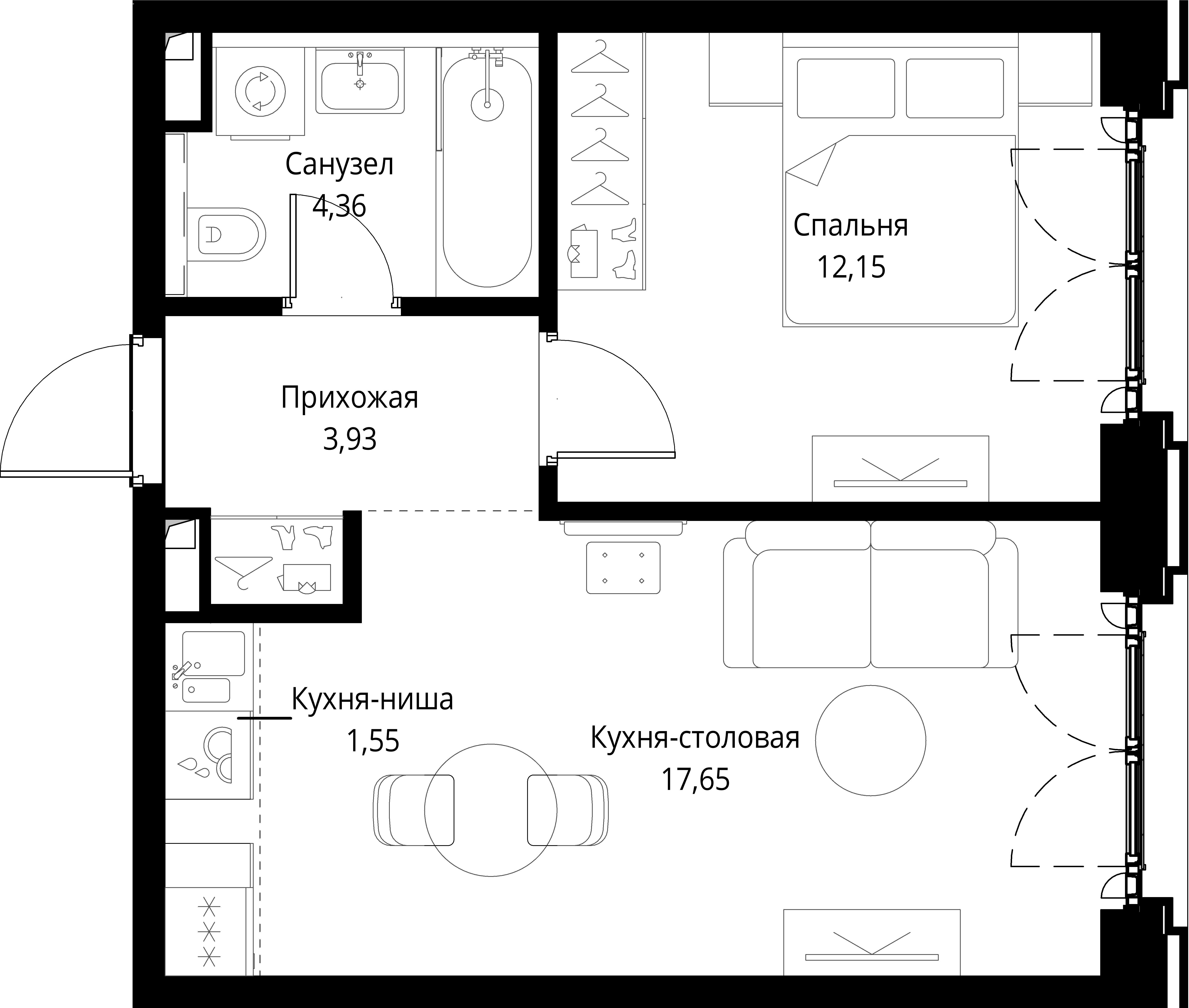 1-комнатная, 39,64 м² — 26 119 917 ₽