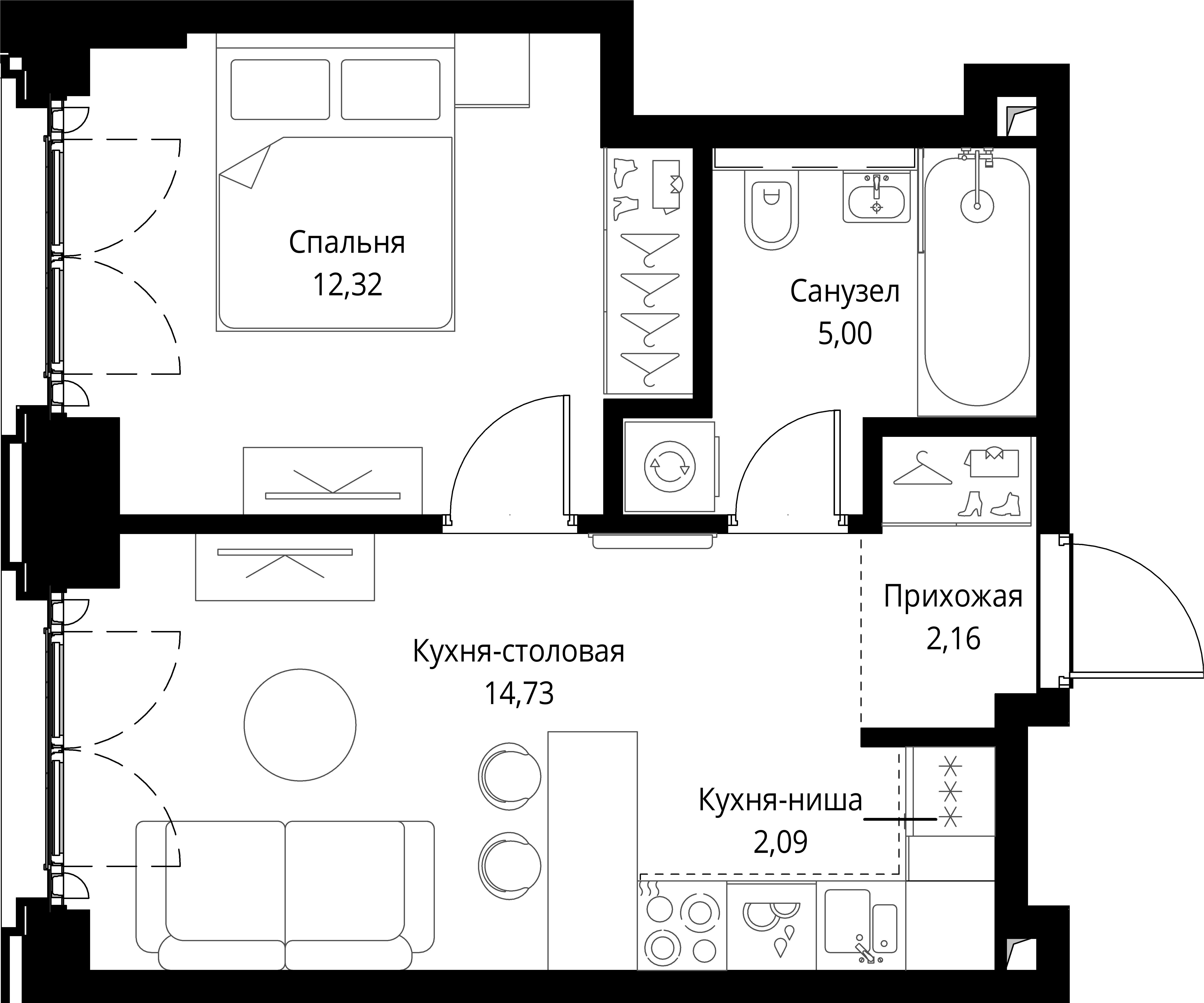 1-комнатная, 36,3 м² — 22 294 661 ₽