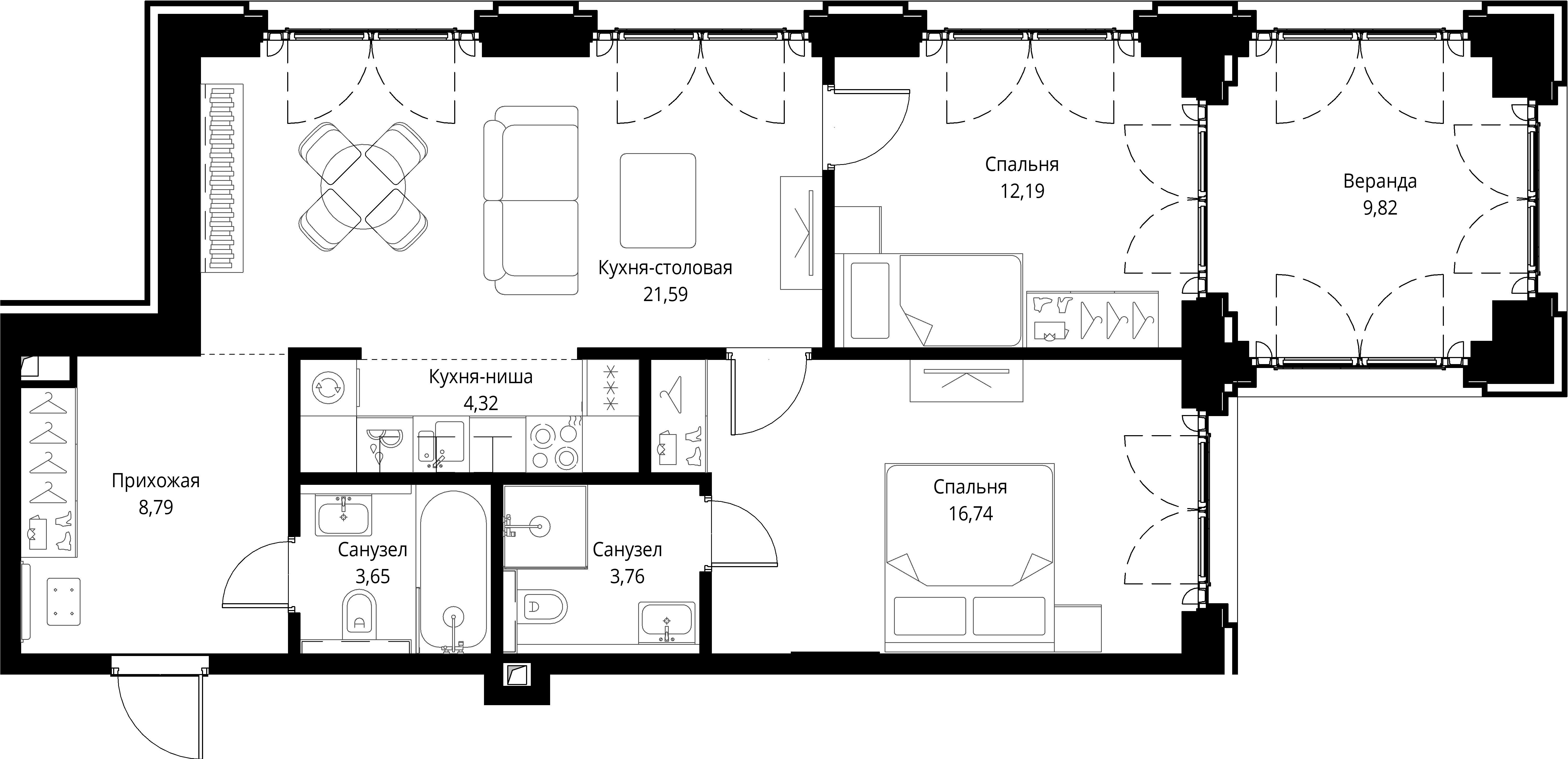 2-комнатная, 80,86 м² — 40 274 199 ₽