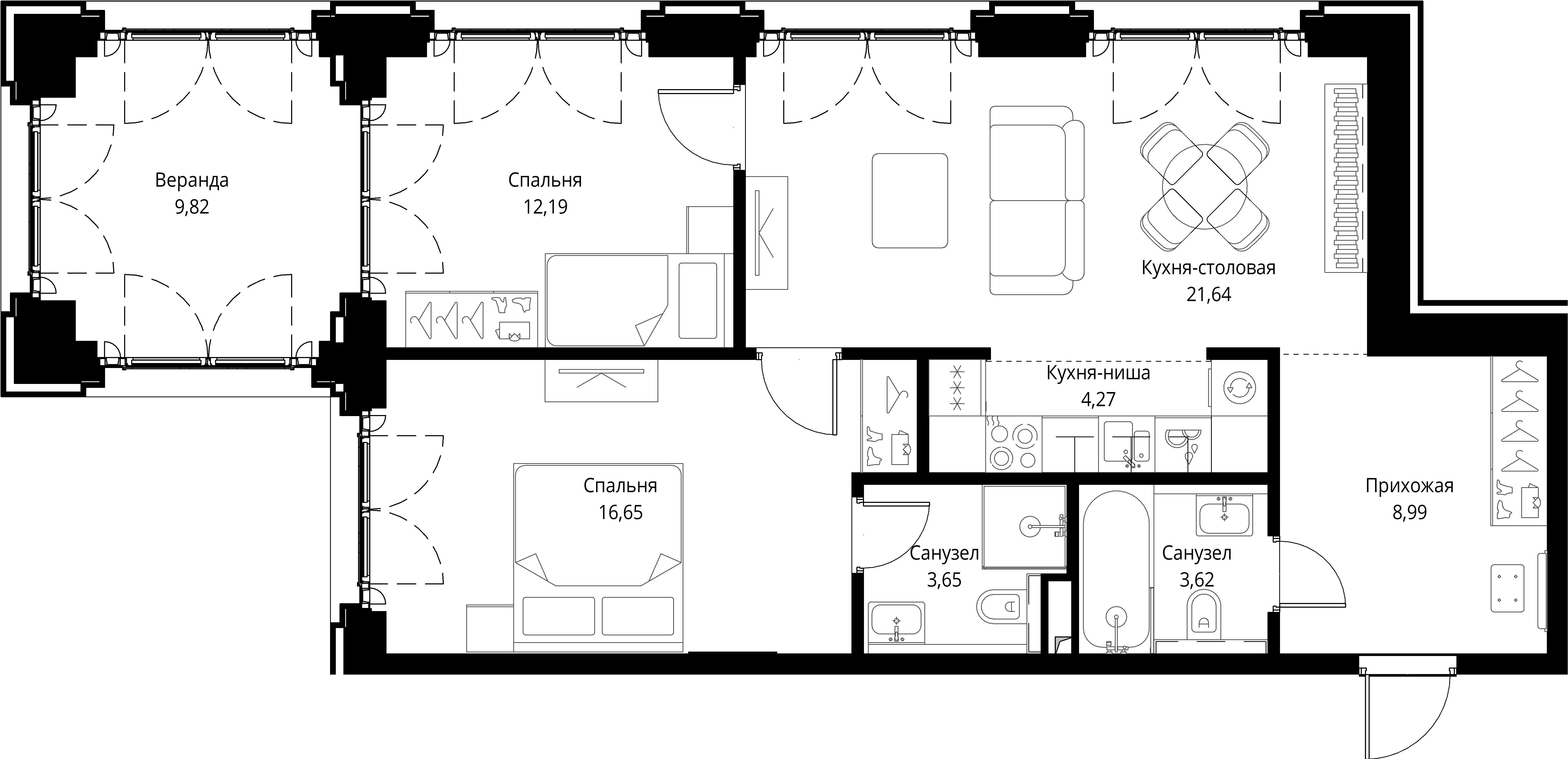 2-комнатная, 80,83 м² — 39 871 137 ₽