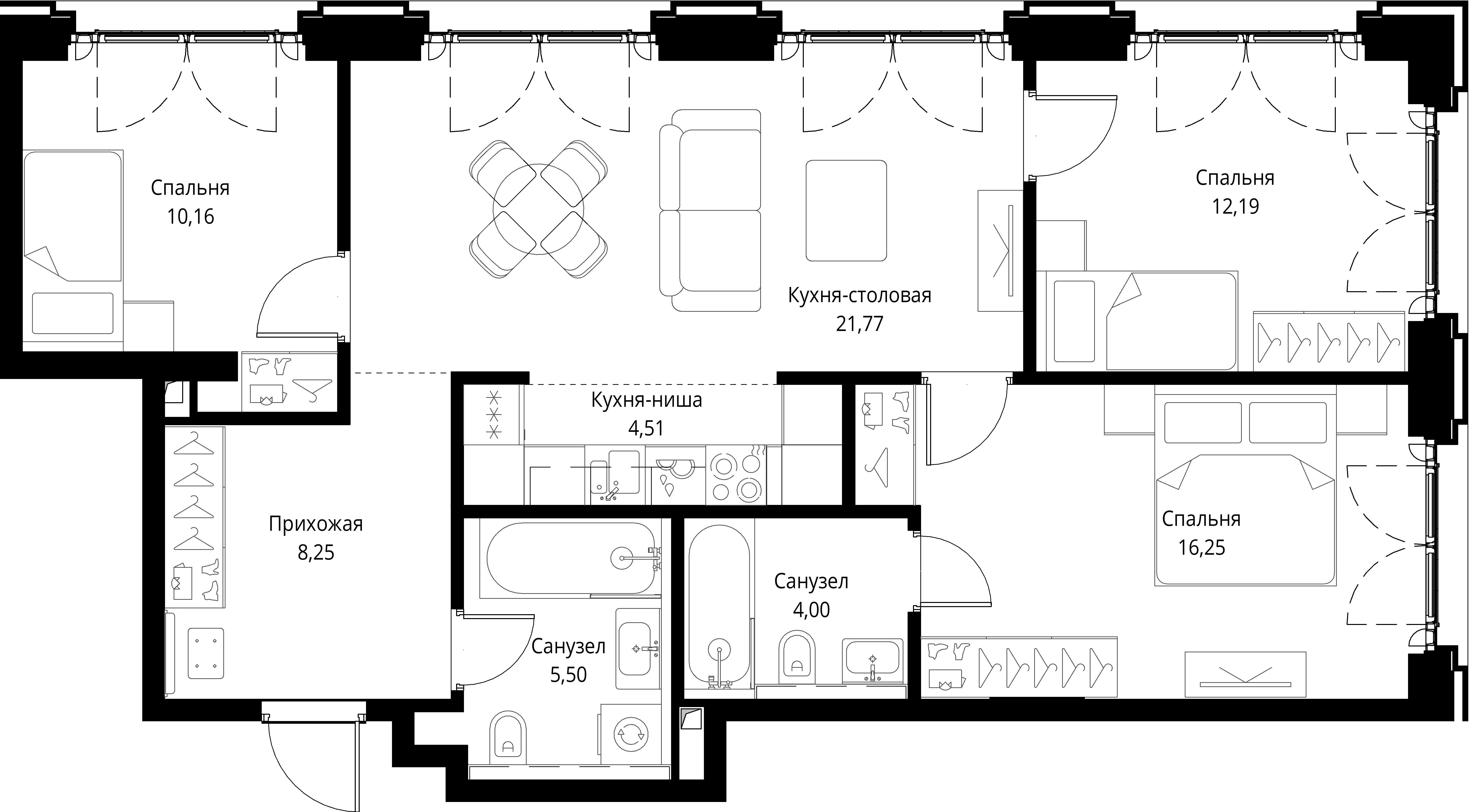 3-комнатная, 82,63 м² — 38 826 456 ₽