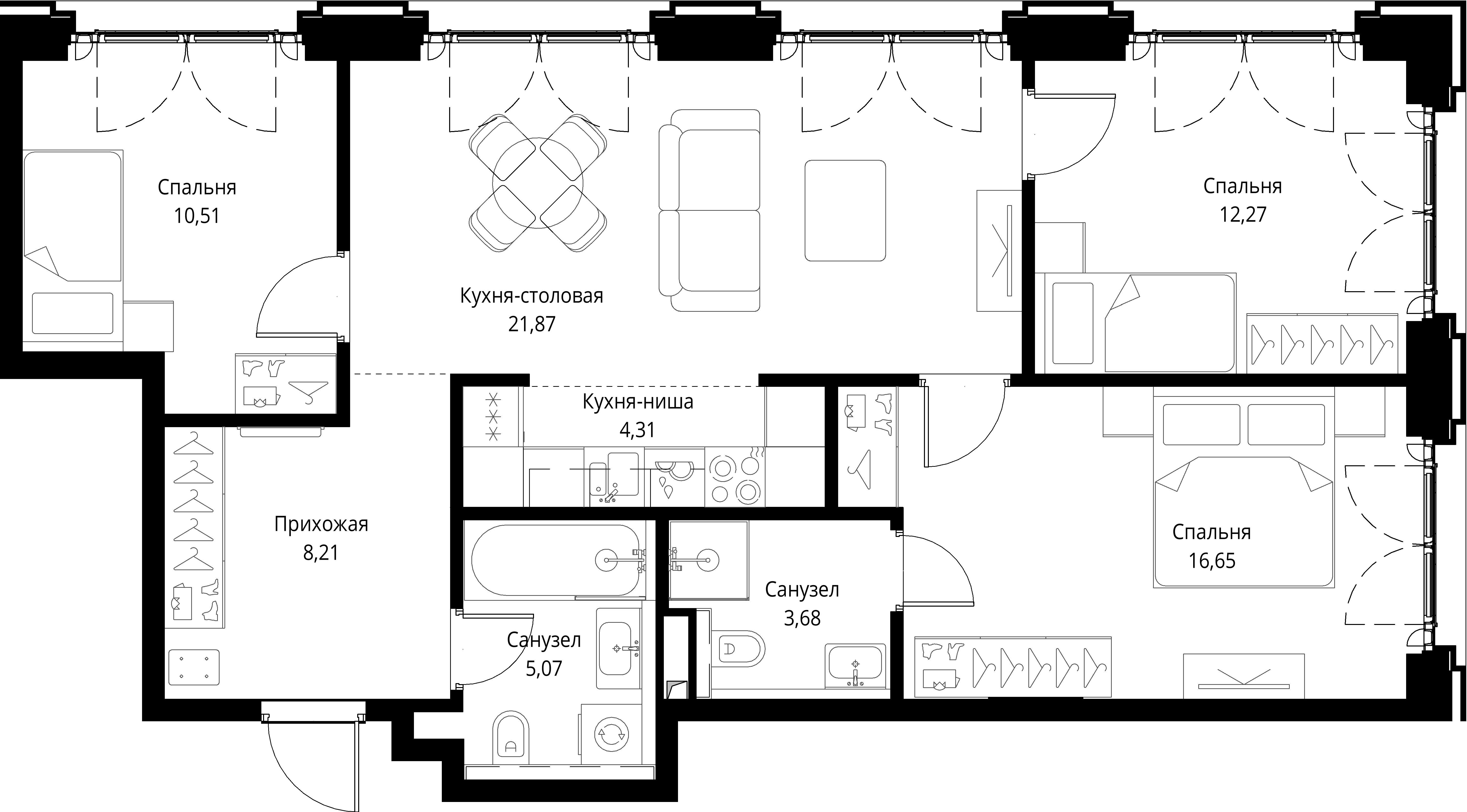 3-комнатная, 82,57 м² — 40 481 709 ₽