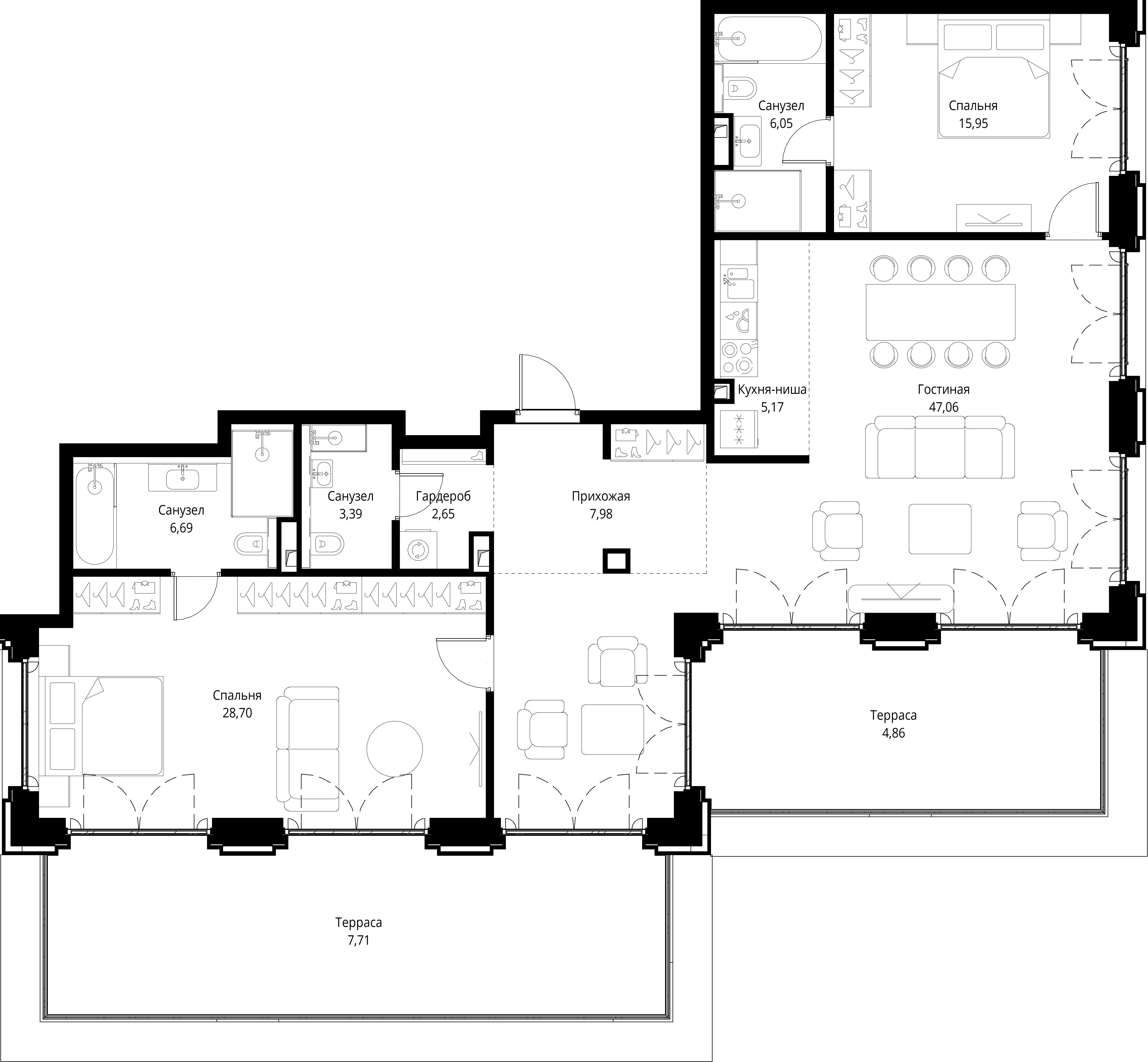 2-комнатная, 136,21 м² — 91 975 461 ₽